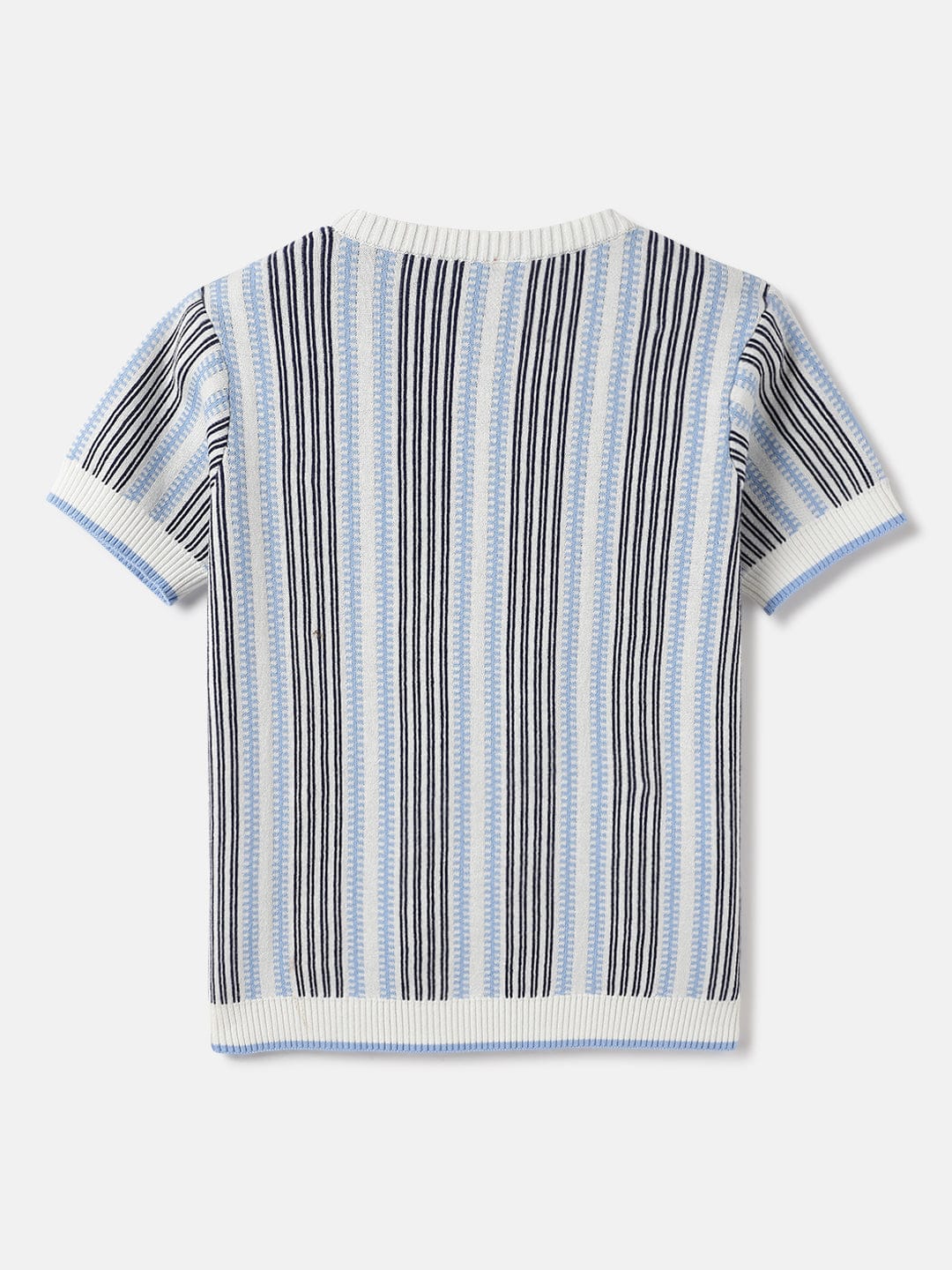 Blue Giraffe Kids Multi Striped Round Neck Tshirt