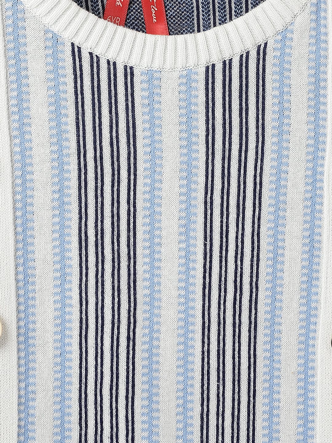 Blue Giraffe Kids Multi Striped Round Neck Tshirt