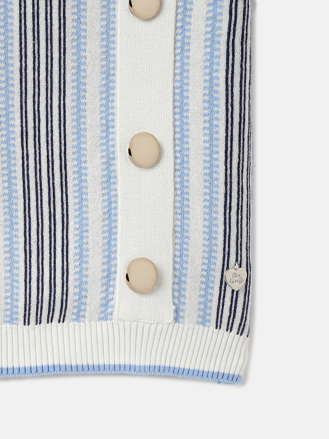 Blue Giraffe Kids Multi Striped Round Neck Tshirt