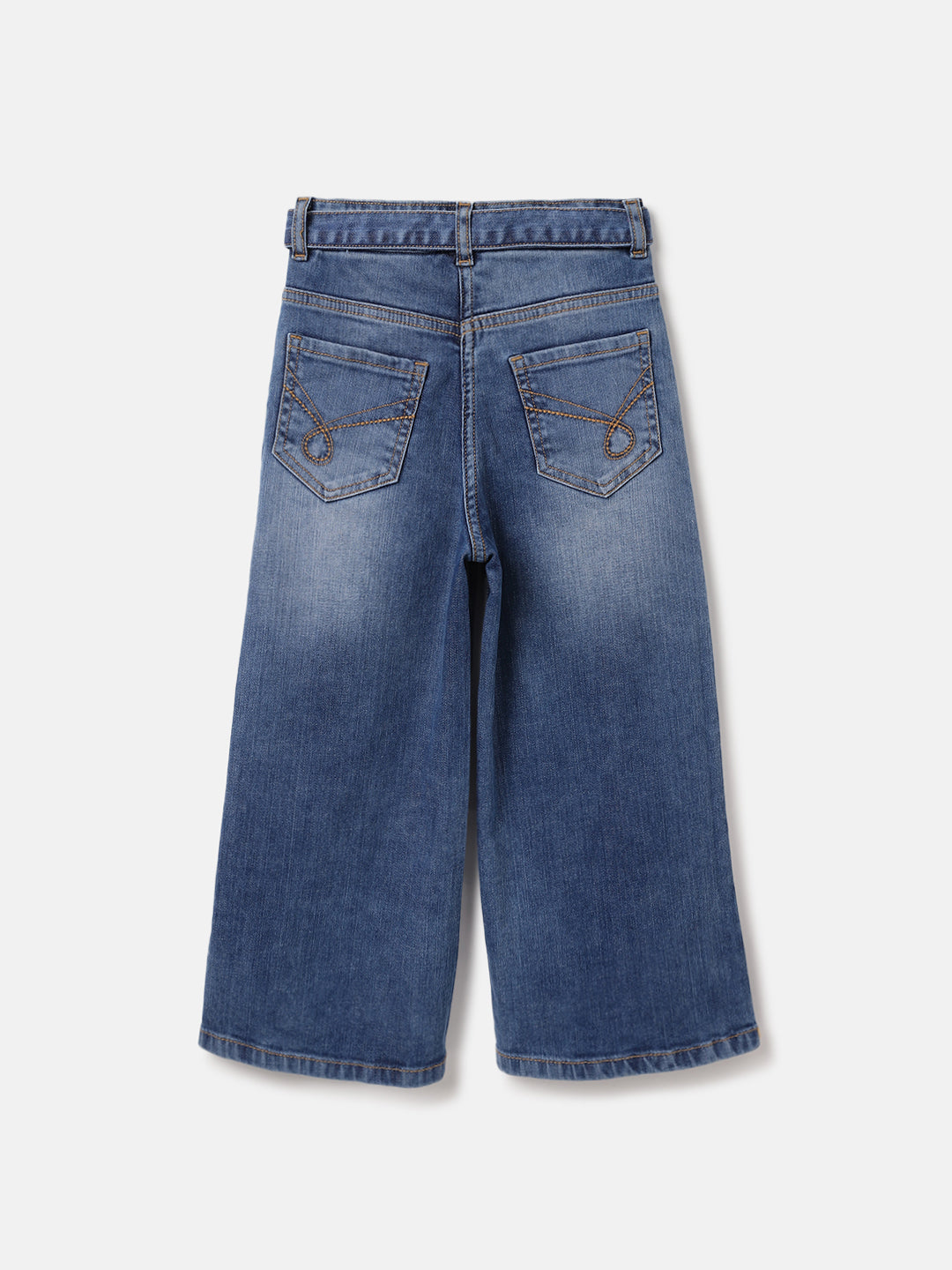 Blue Giraffe Kids Blue Flared Fit Solid Jeans