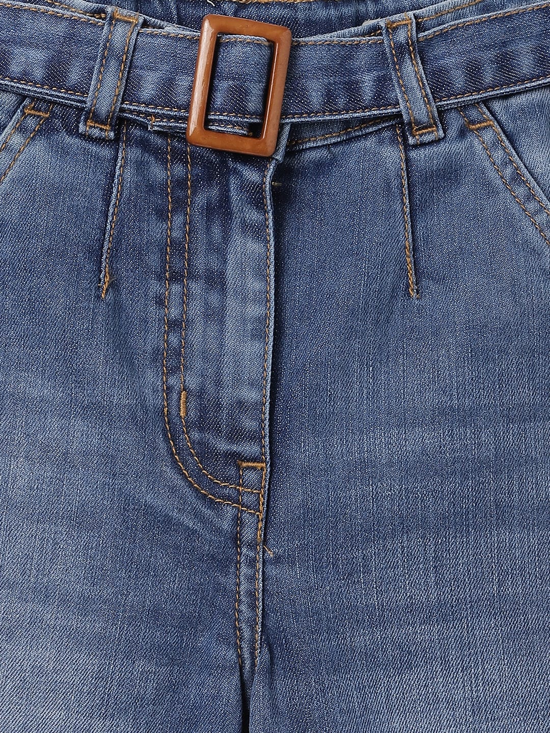 Blue Giraffe Kids Blue Flared Fit Solid Jeans