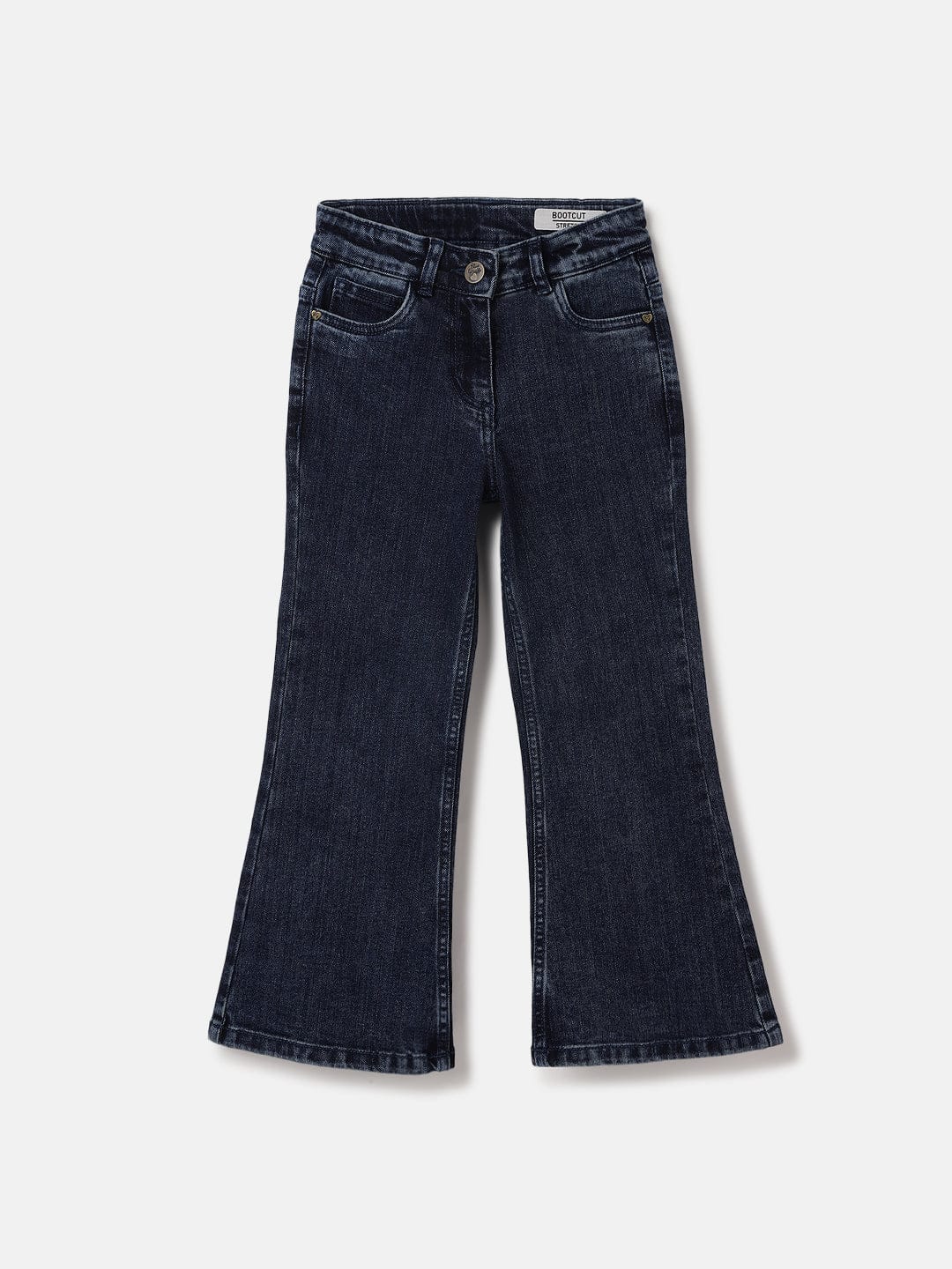 Blue Giraffe Kids Blue Bootcut Fit Solid Jeans