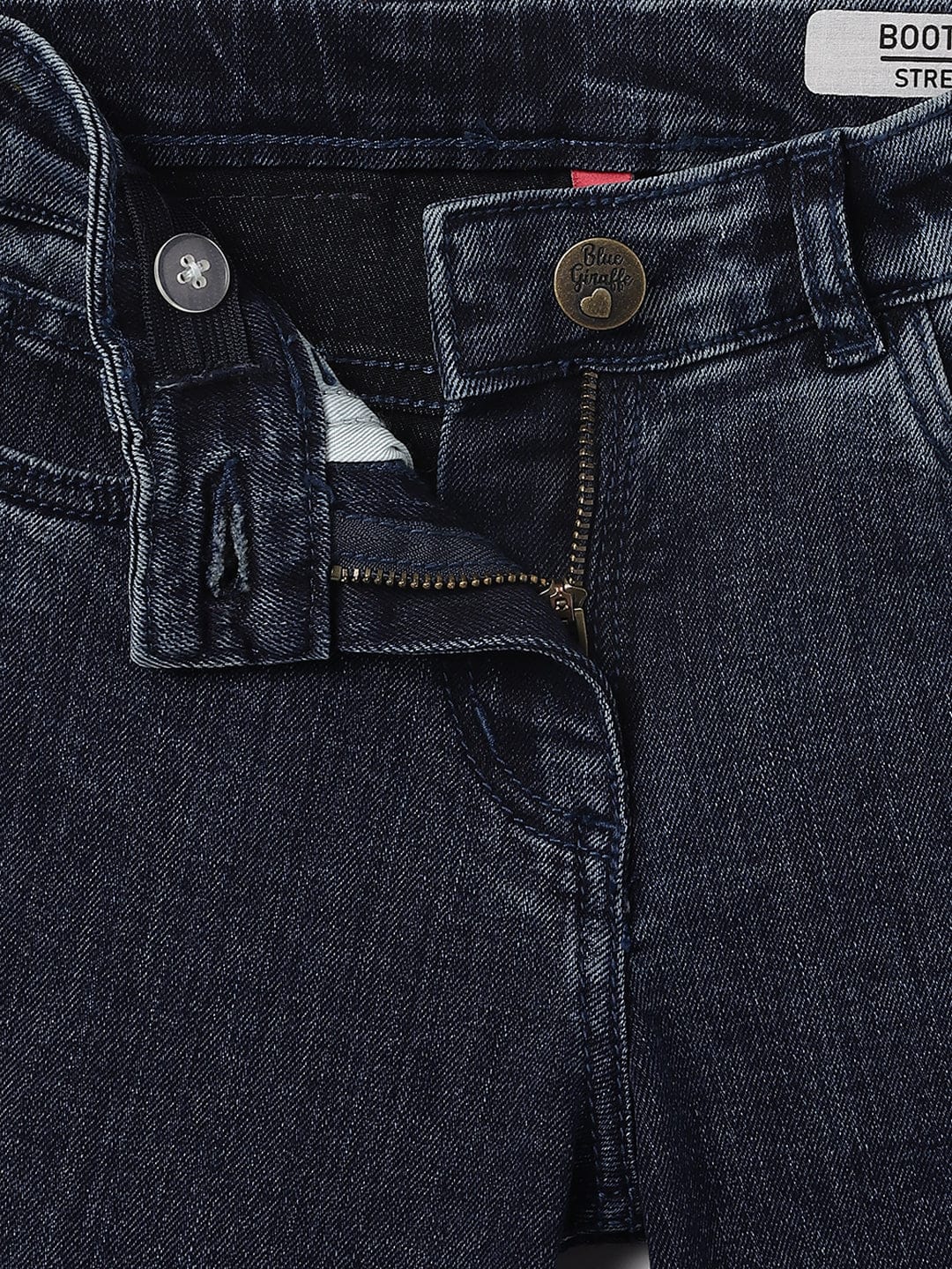 Blue Giraffe Kids Blue Bootcut Fit Solid Jeans