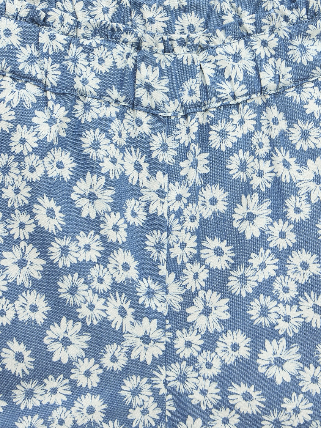 Blue Giraffe Girls Blue Regular Fit Printed Shorts