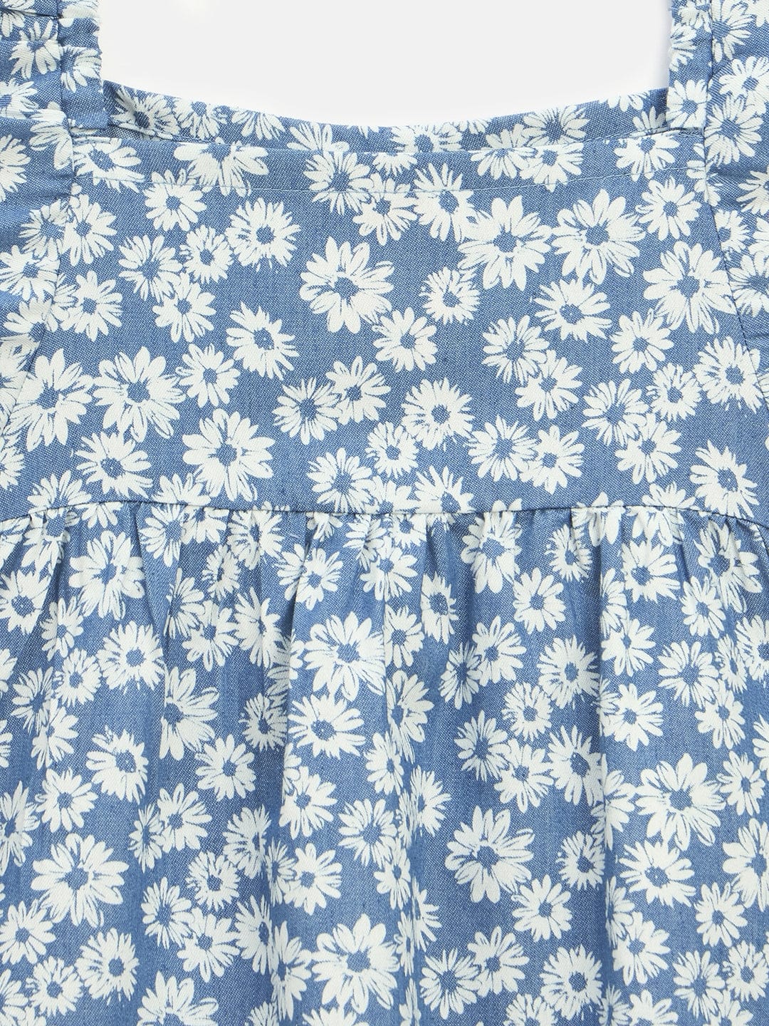 Blue Giraffe Girls Blue Printed Square Neck Top