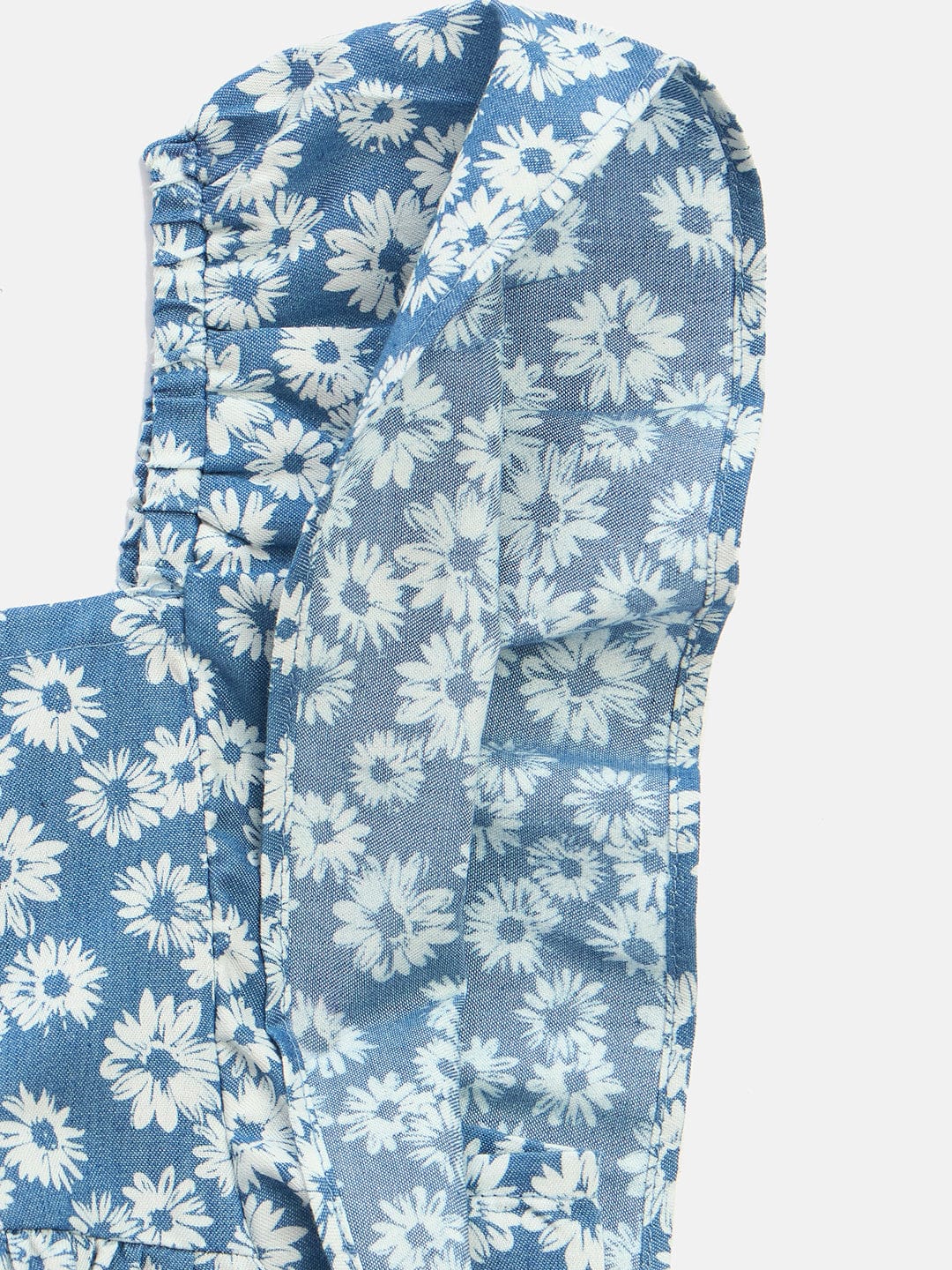 Blue Giraffe Girls Blue Printed Square Neck Top