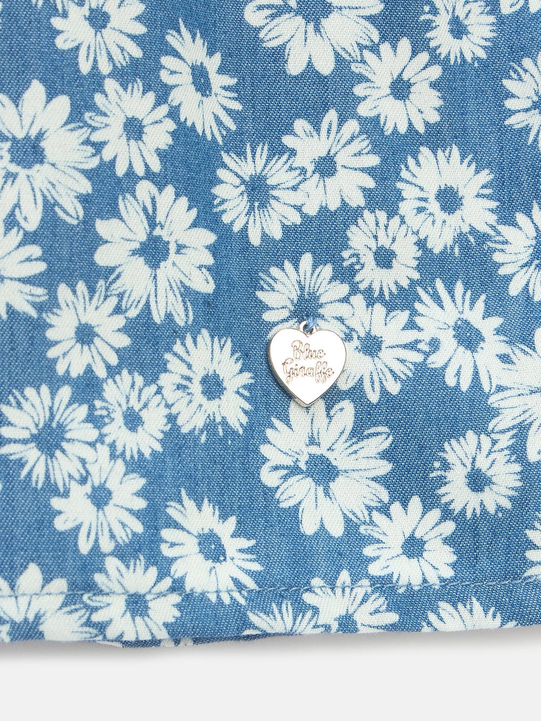 Blue Giraffe Girls Blue Printed Square Neck Top