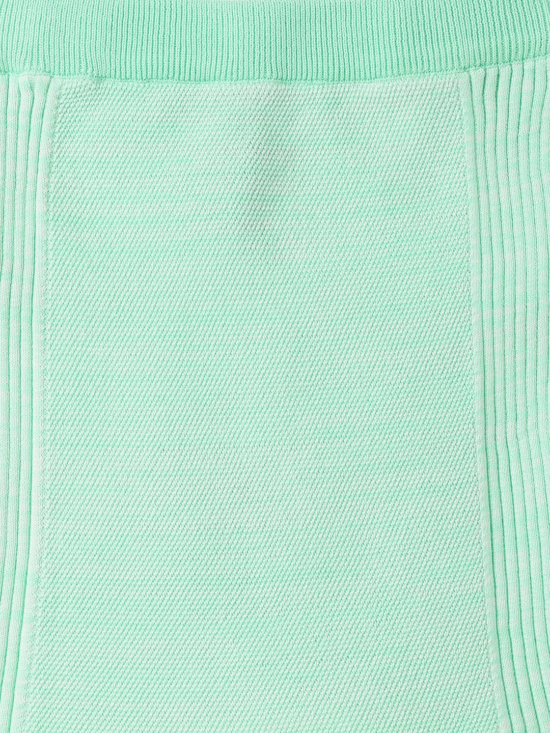 Blue Giraffe Girls Green Regular Fit Milange Skirt