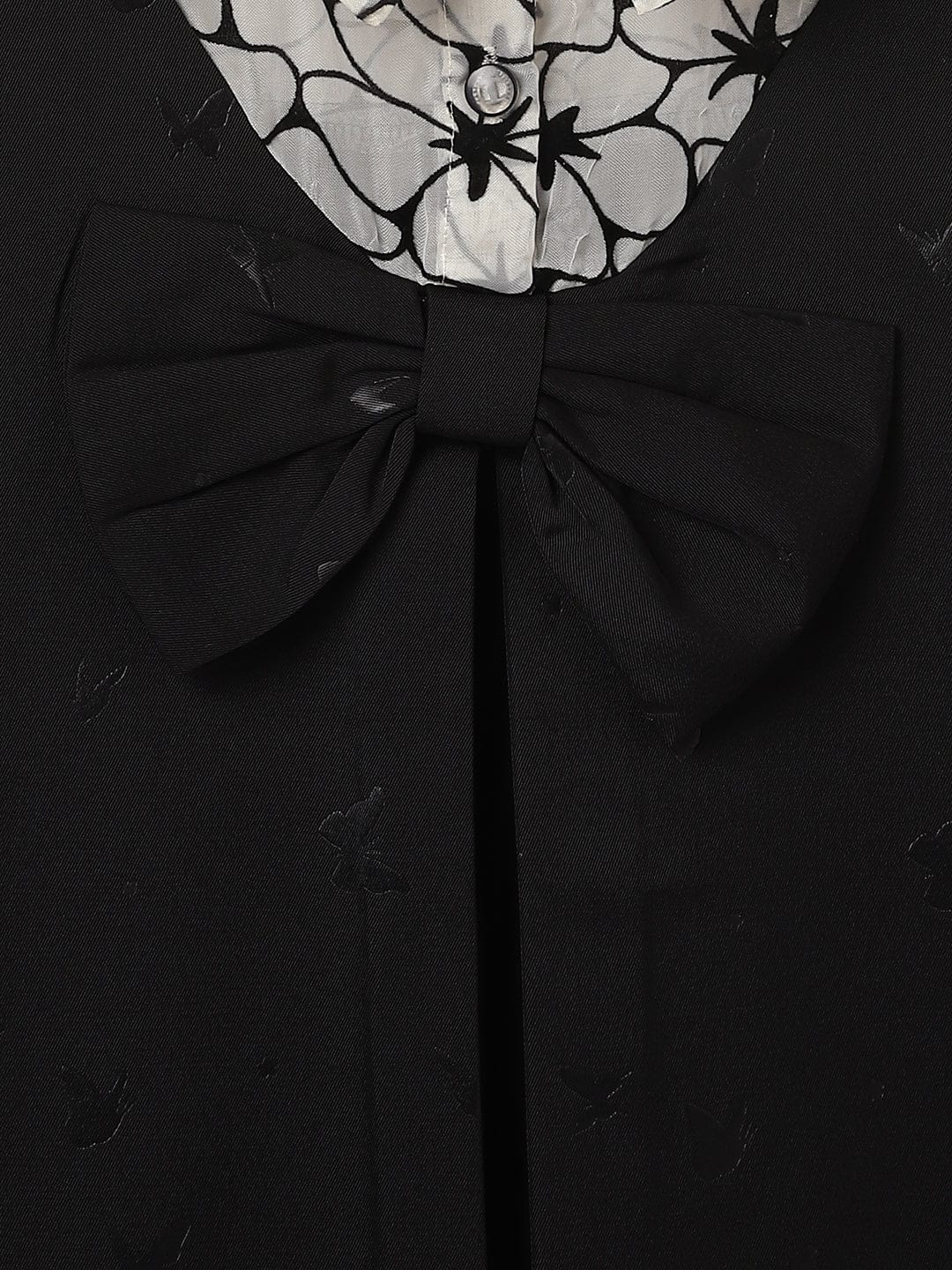 Blue Giraffe Kids Black Solid Collar Dress