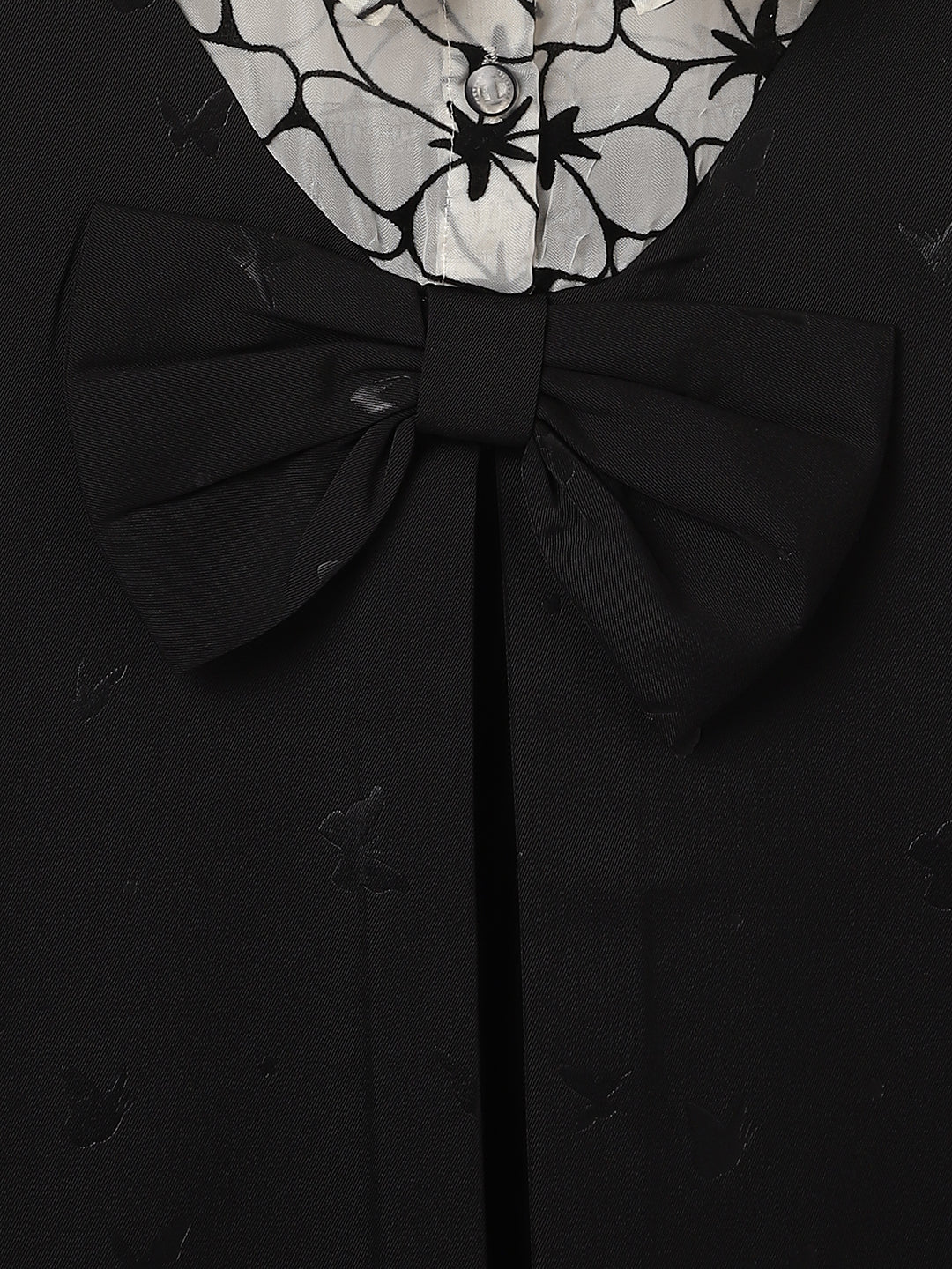 Blue Giraffe Kids Black Solid Collar Dress