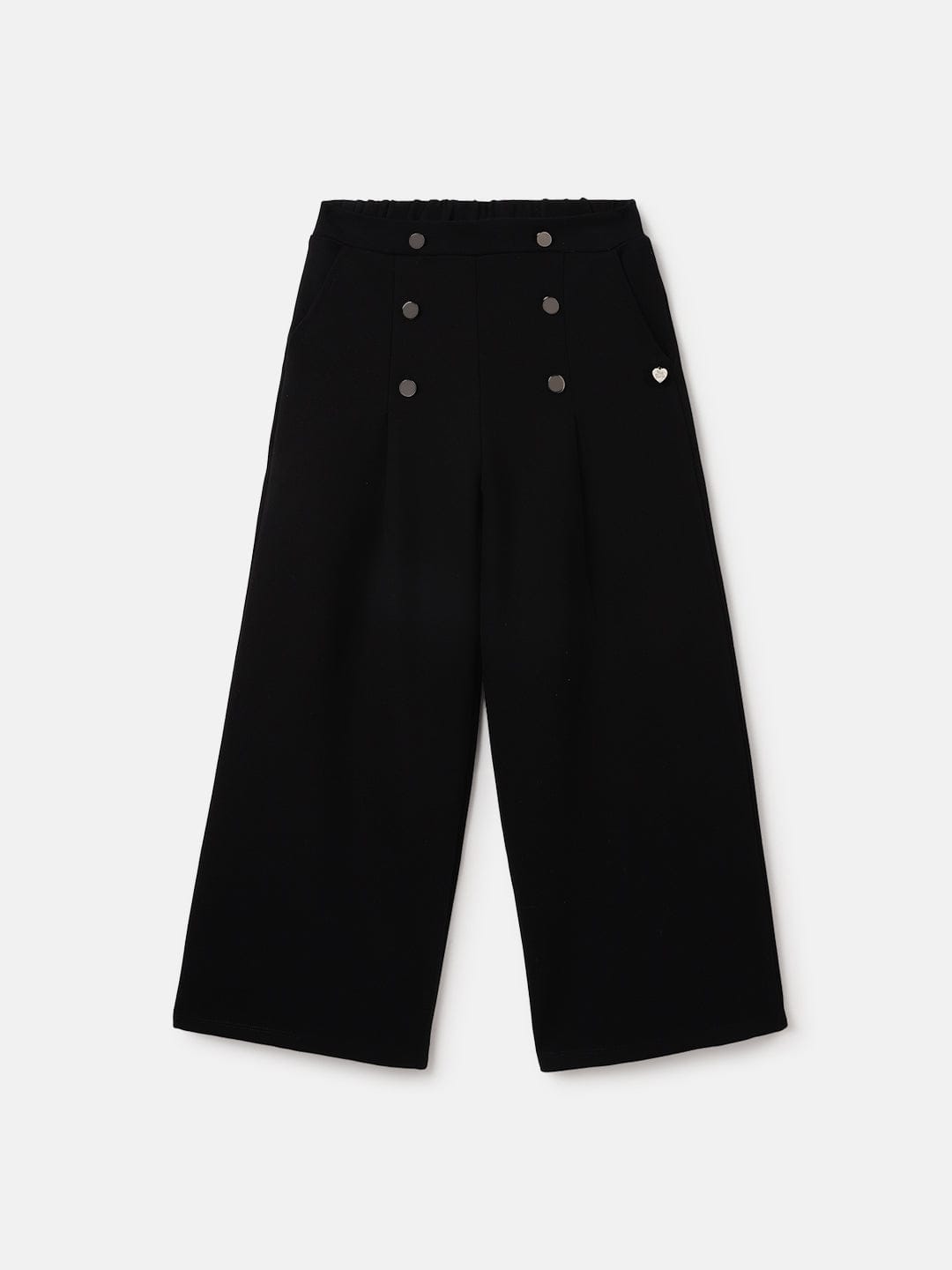 Blue Giraffe Kids Black Loose Fit Solid Trouser