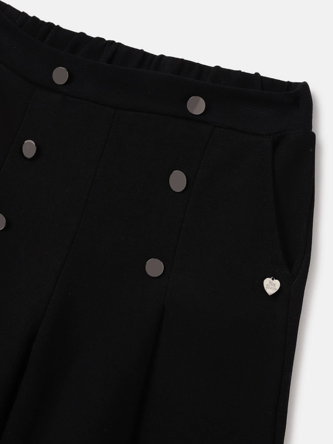 Blue Giraffe Kids Black Loose Fit Solid Trouser