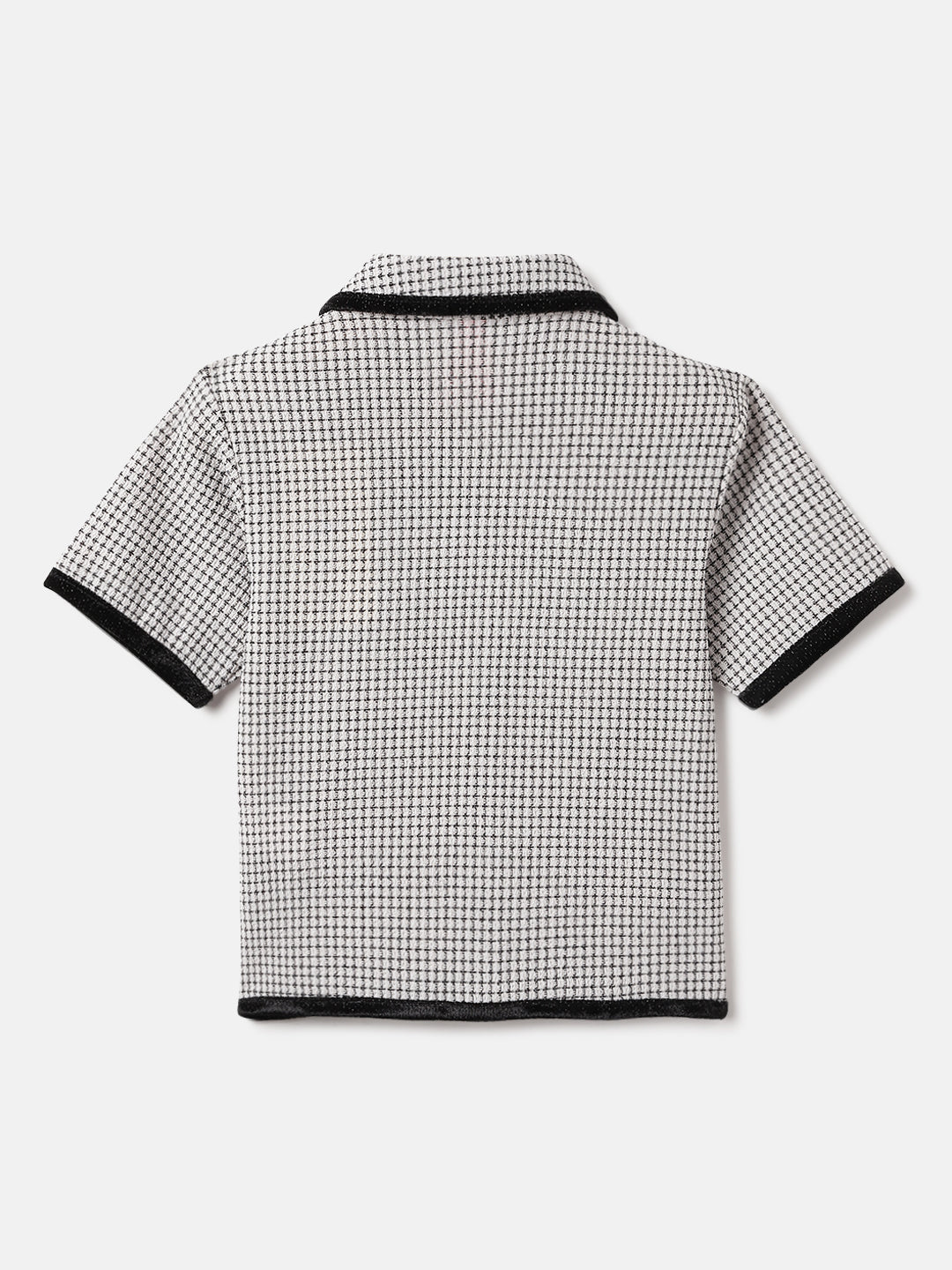 Blue Giraffe Kids Black Milange Collar Top