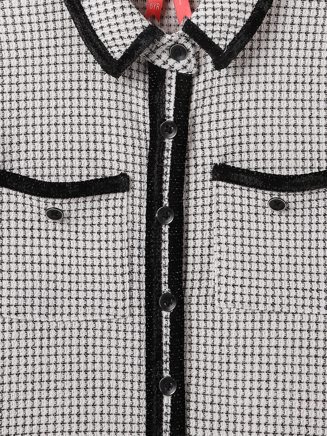 Blue Giraffe Kids Black Milange Collar Top