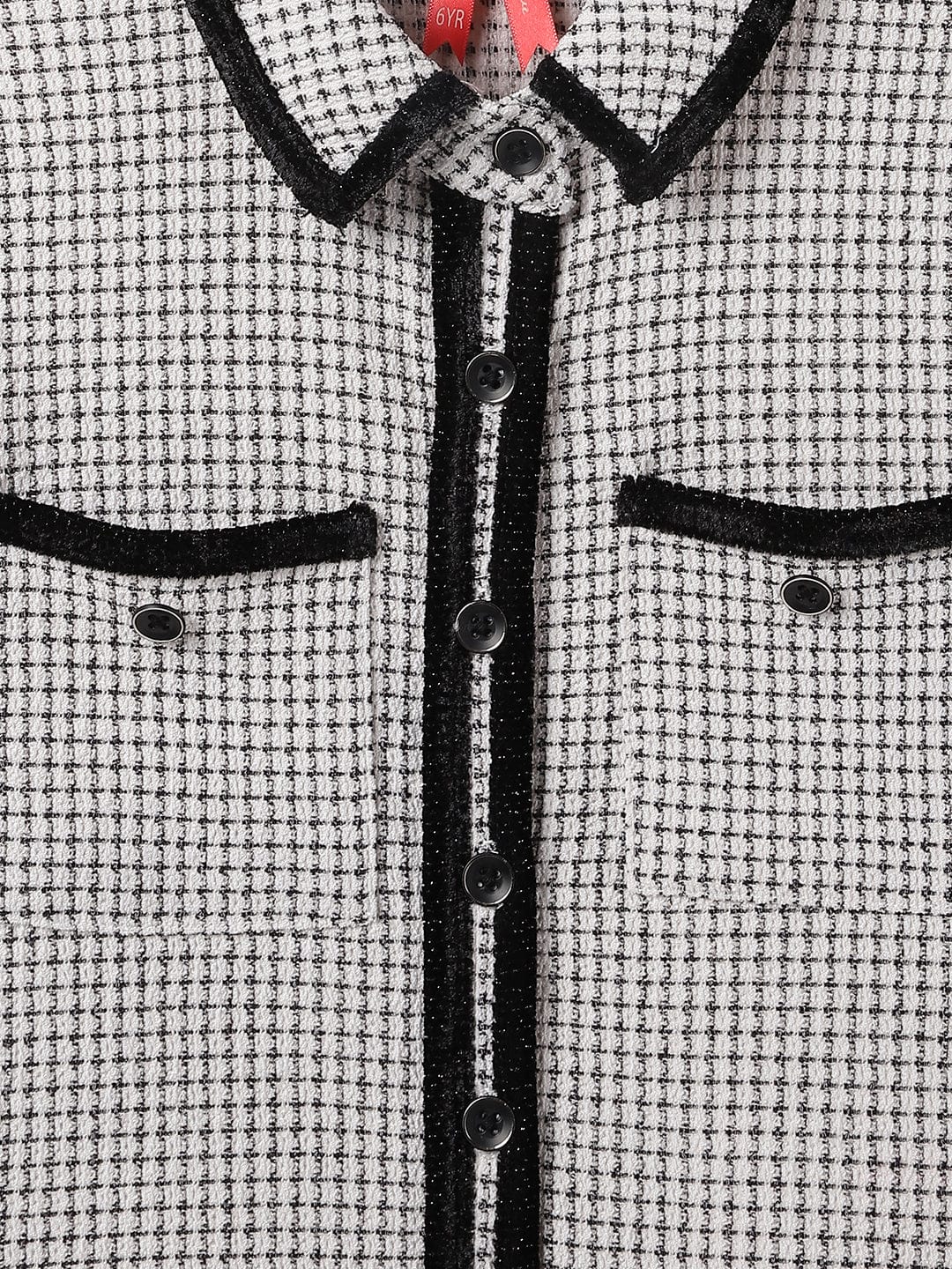 Blue Giraffe Kids Black Milange Collar Top