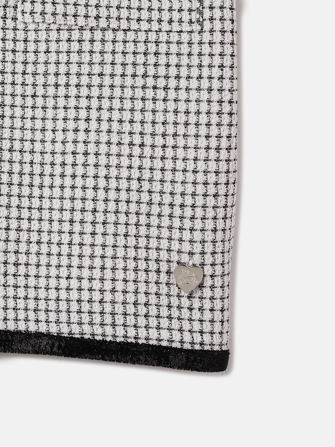 Blue Giraffe Kids Black Milange Collar Top