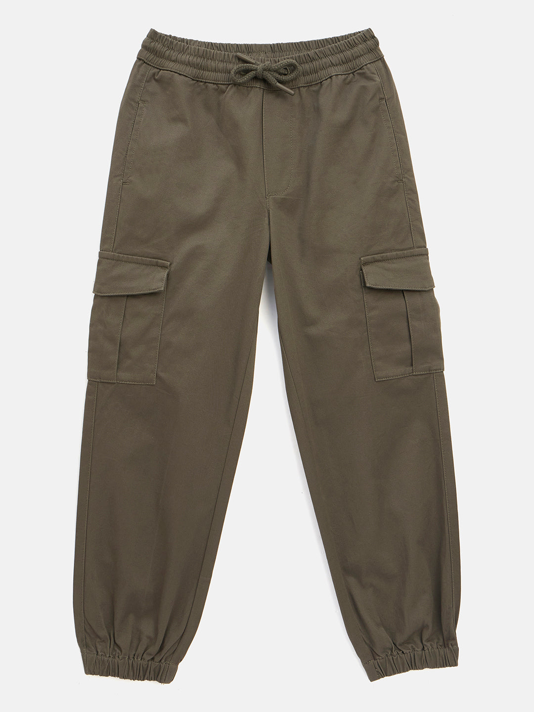 Blue Giraffe Boys Green Regular Fit Solid Jogger