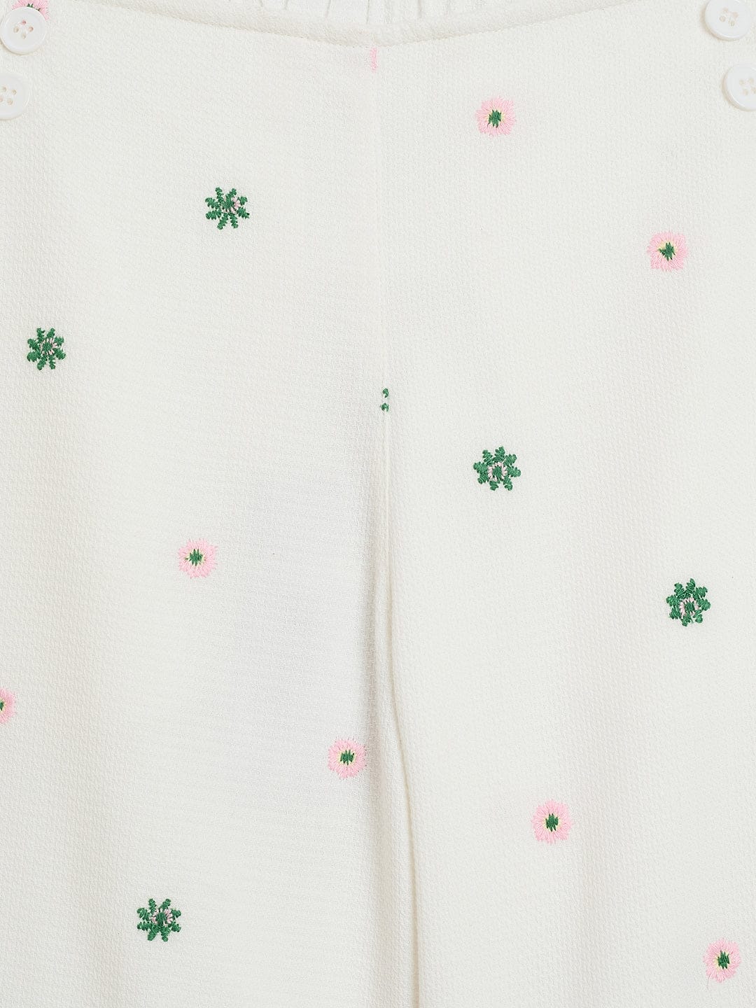 Elle Kids White Wide Leg Solid Trouser