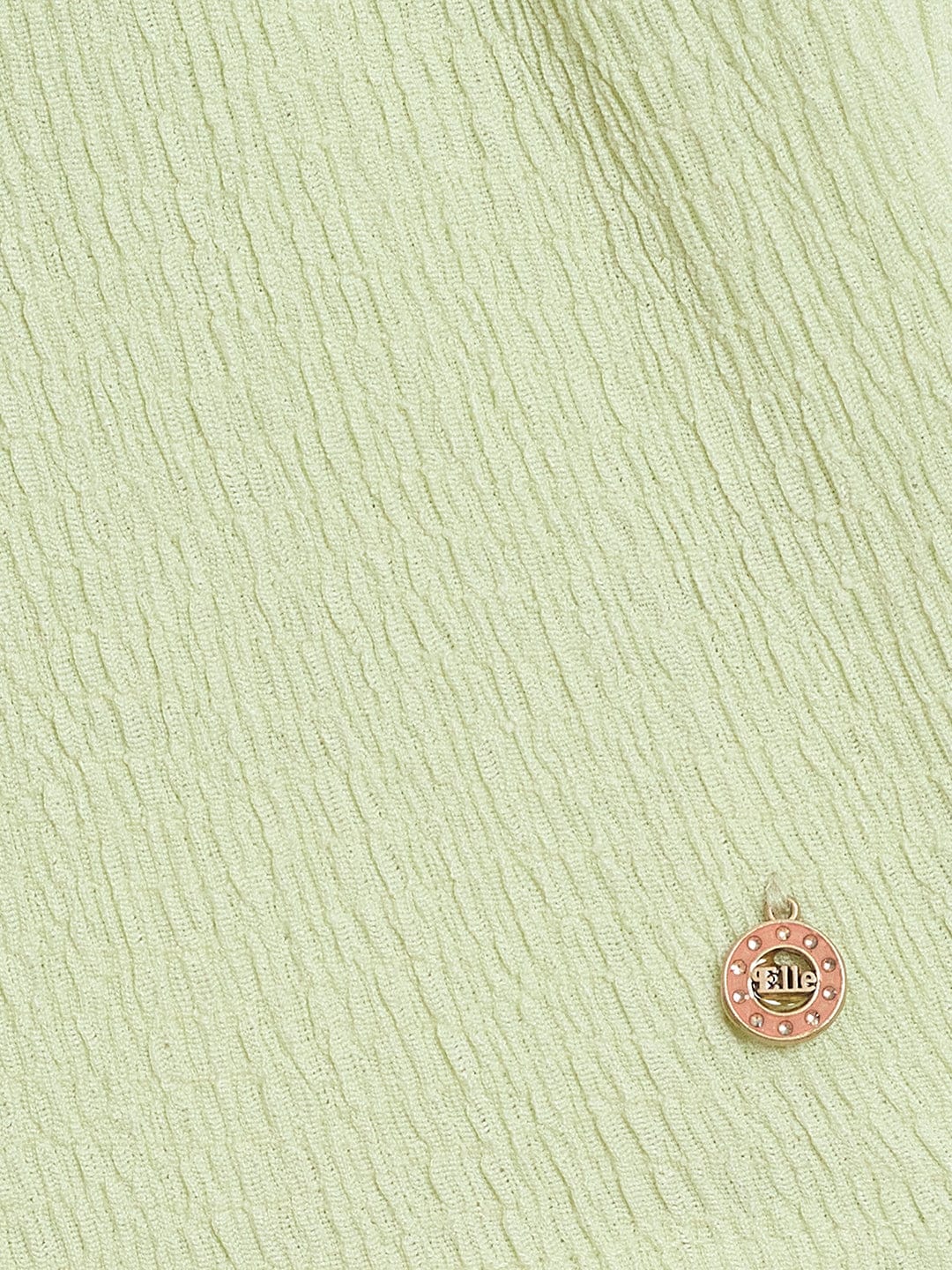 Elle Kids Green Solid Round Neck Playsuit