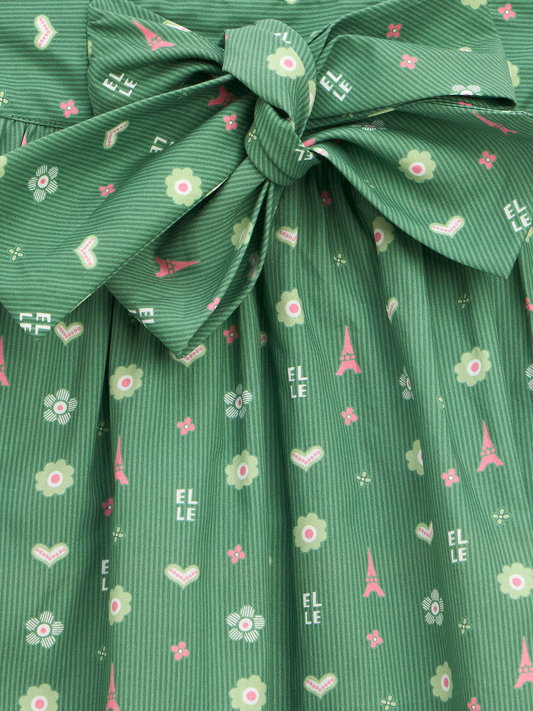 Elle Kids Green A Line Printed Skirt