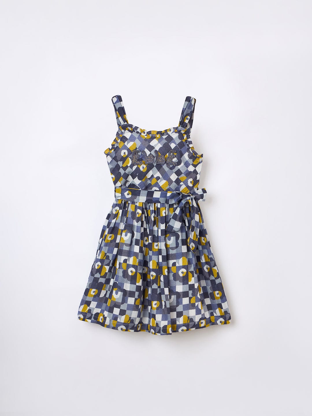 Elle Kids Black Printed Round Neck Dress