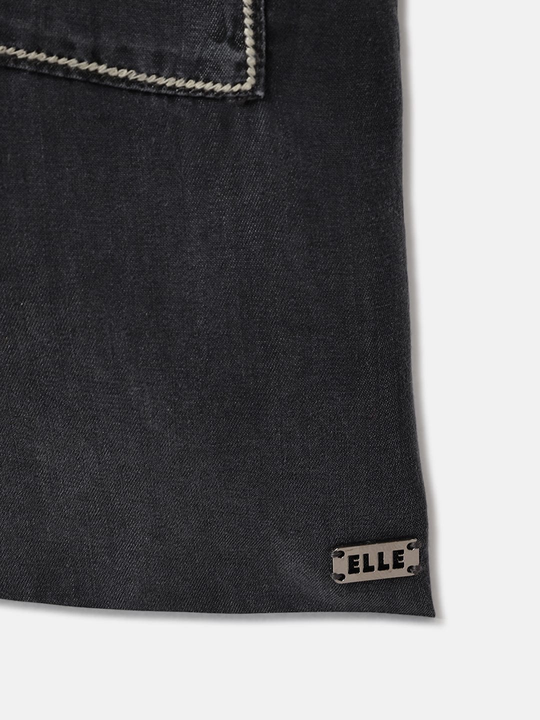 Elle Kids Black Woven V Neck Dress