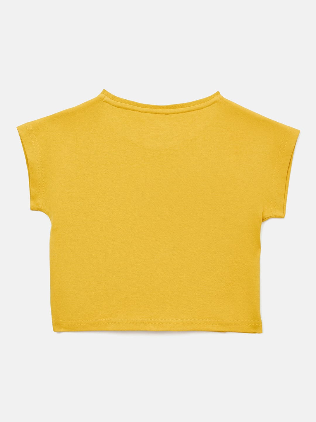 Elle Kids Yellow Solid Round Neck TShirt