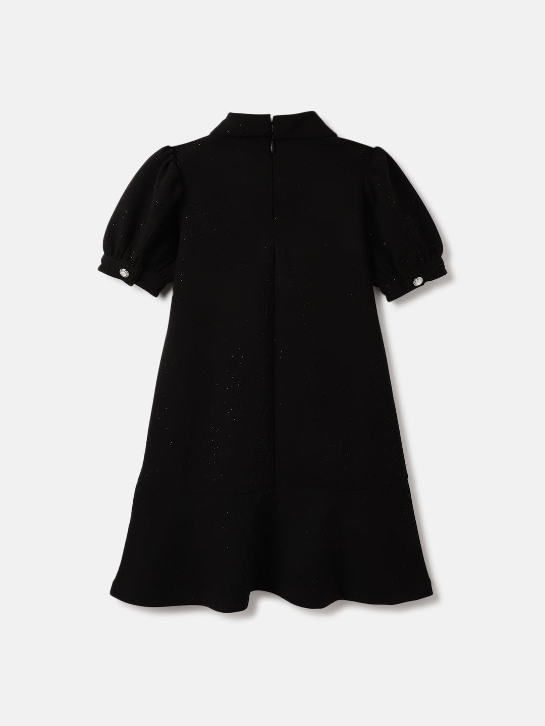 Elle Kids Black Solid Round Neck Dress