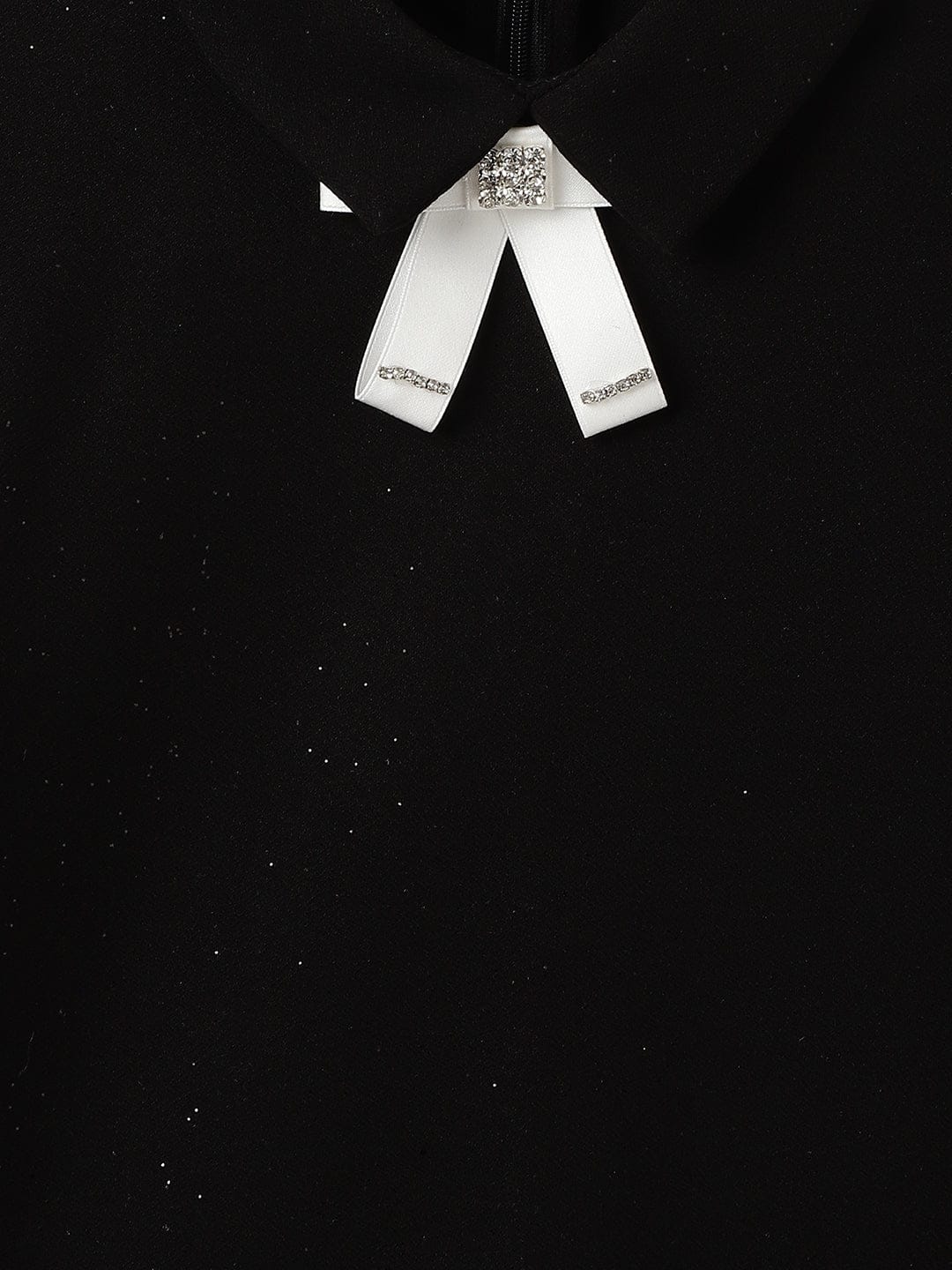 Elle Kids Black Solid Round Neck Dress