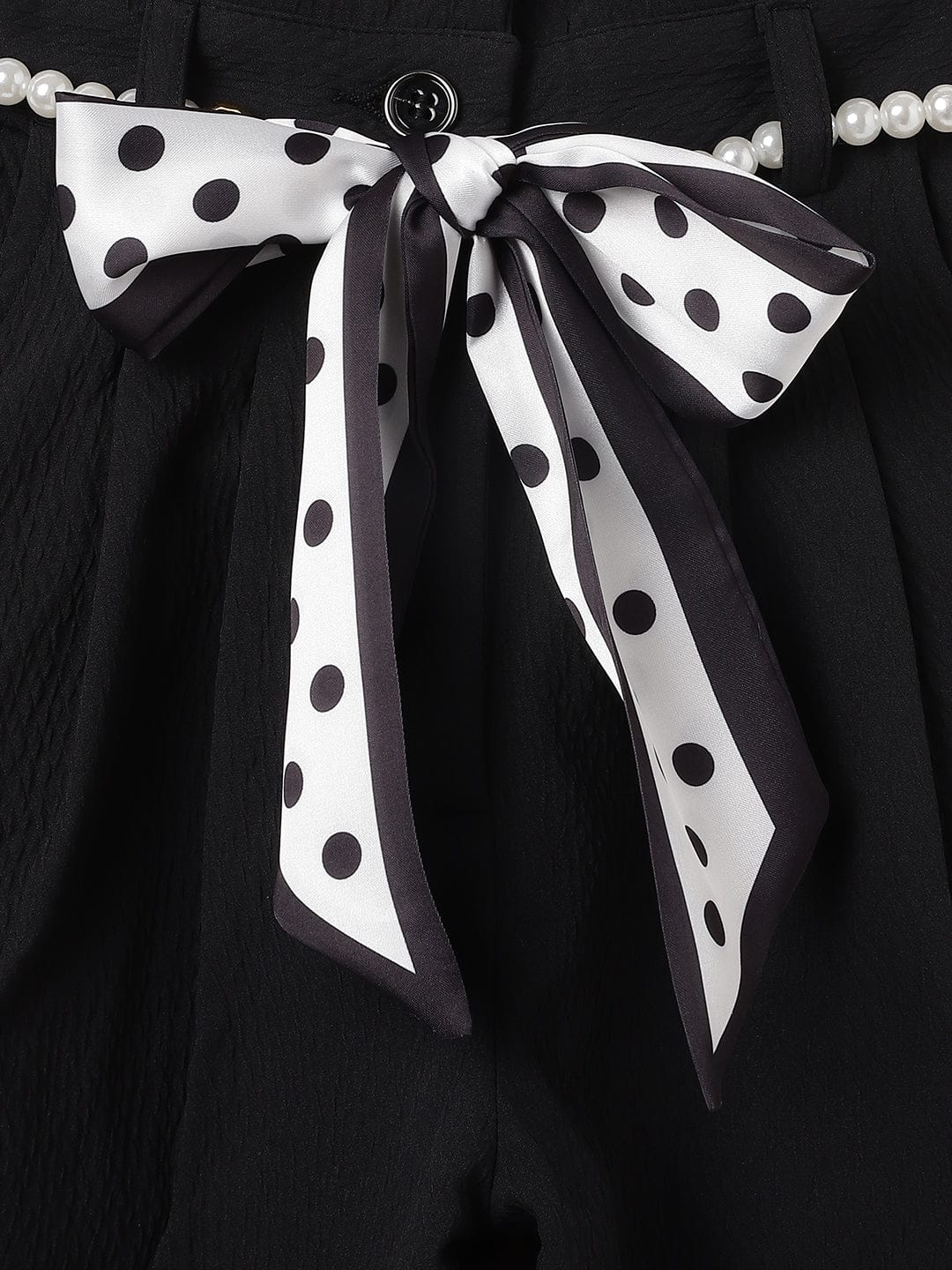 Elle Kids Black Straight Fit Solid Trouser