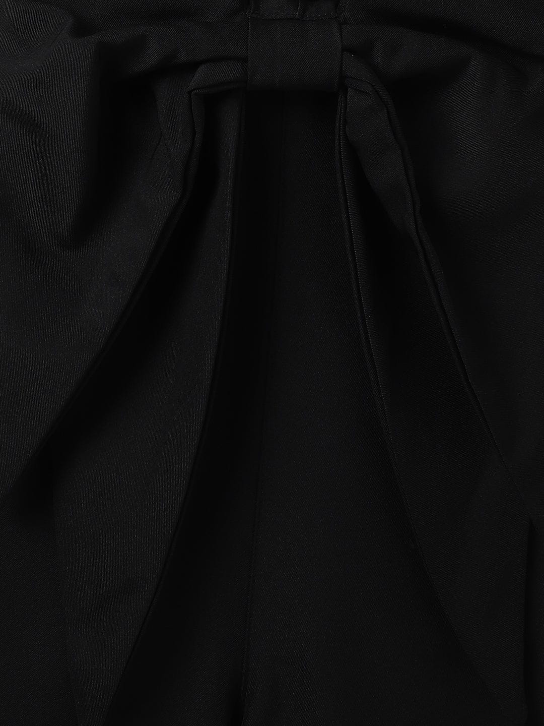 Elle Kids Black Solid V Neck Playsuit