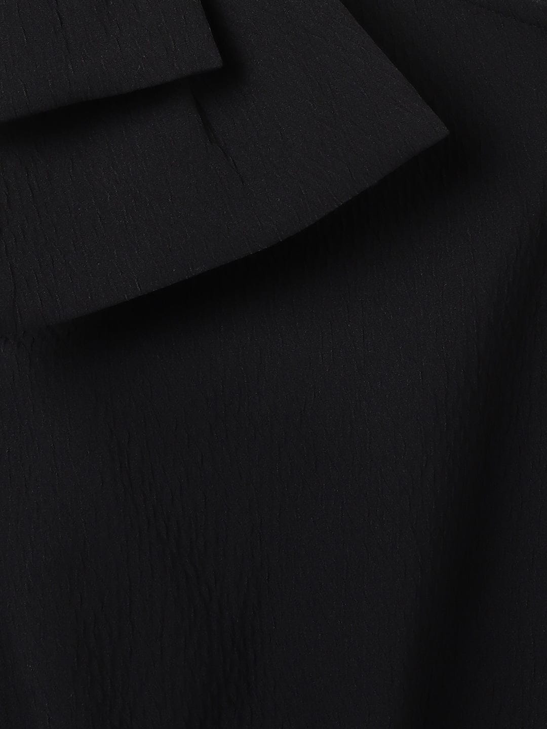 Elle Kids Black Solid Asymmetric Neck Top