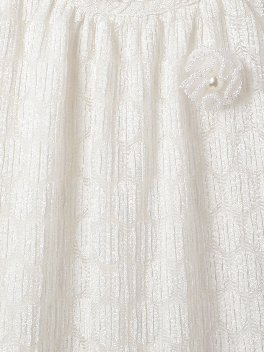 Elle Kids White Solid Round Neck Top