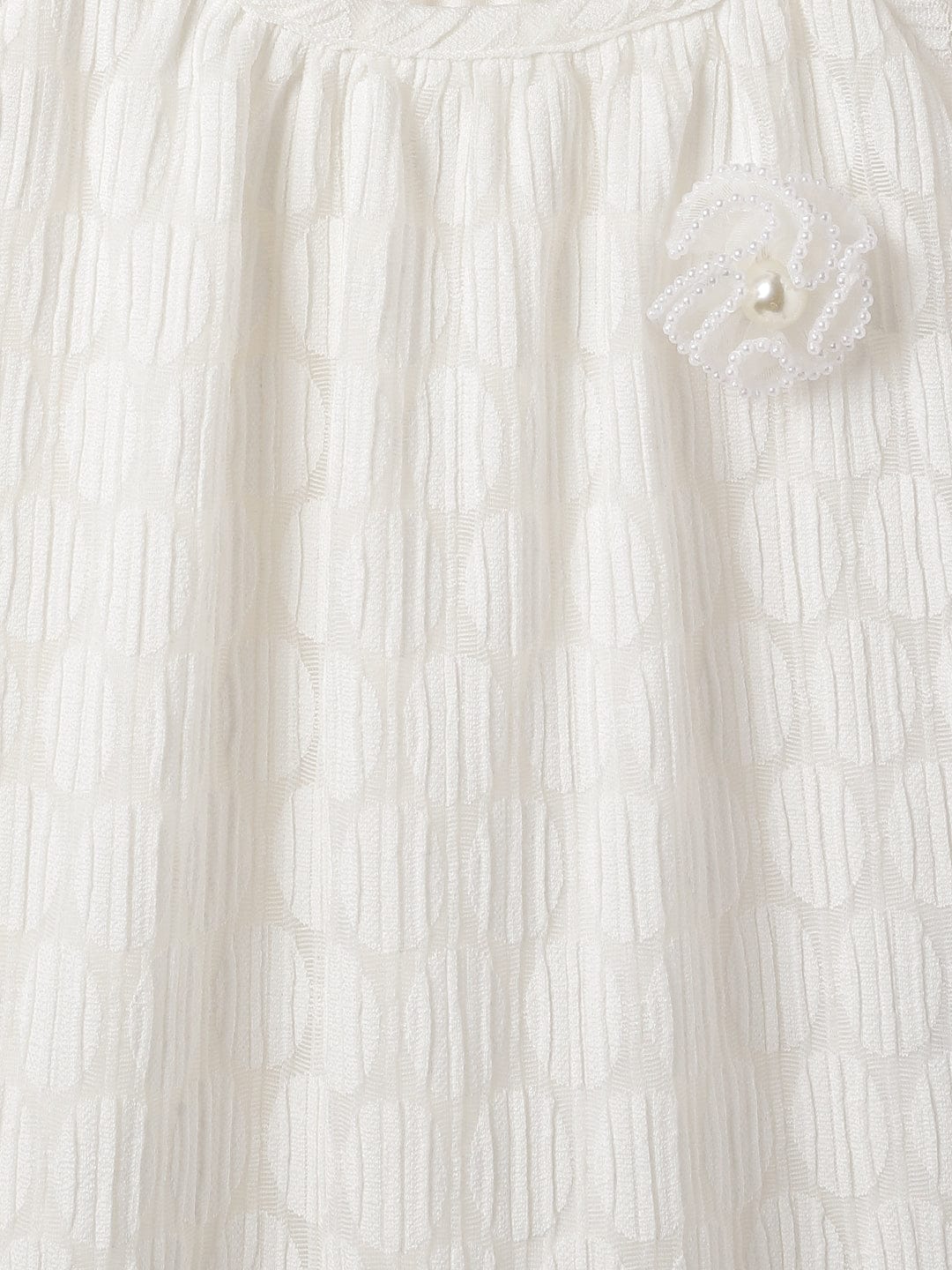 Elle Kids White Solid Round Neck Top