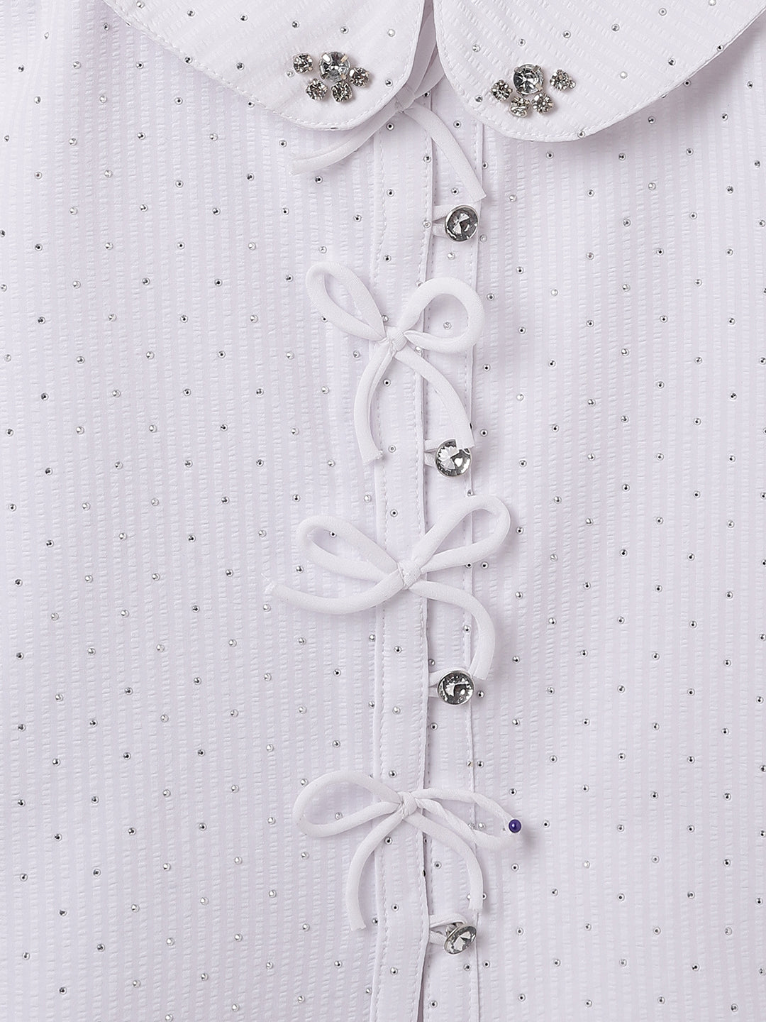 Elle Kids White Solid Round Neck Top