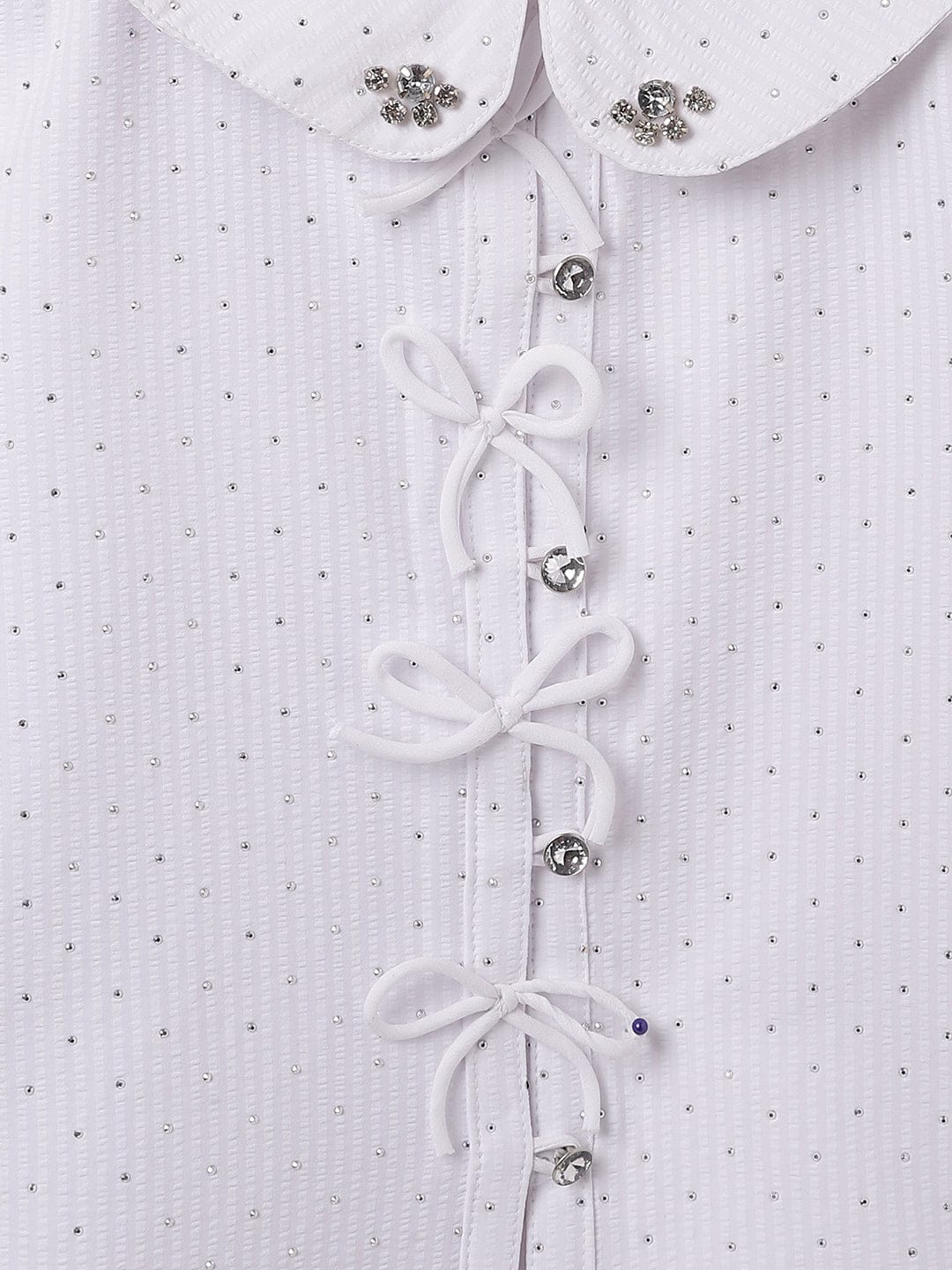 Elle Kids White Solid Round Neck Top