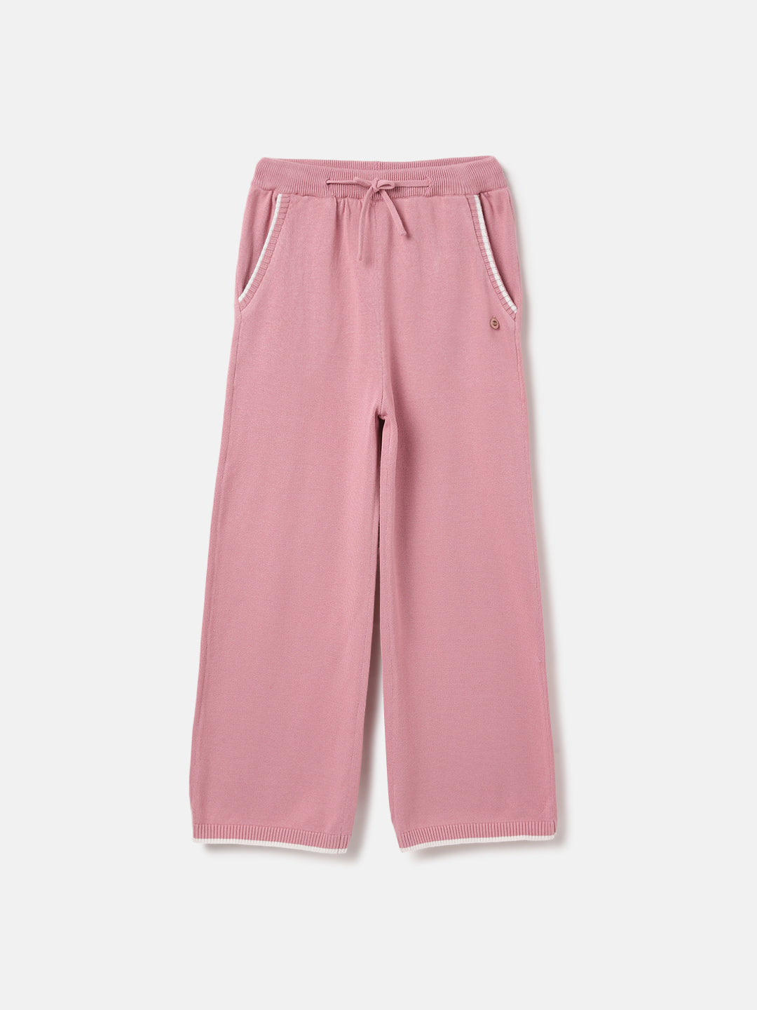 Elle Kids Pink Wide Leg Solid Trouser