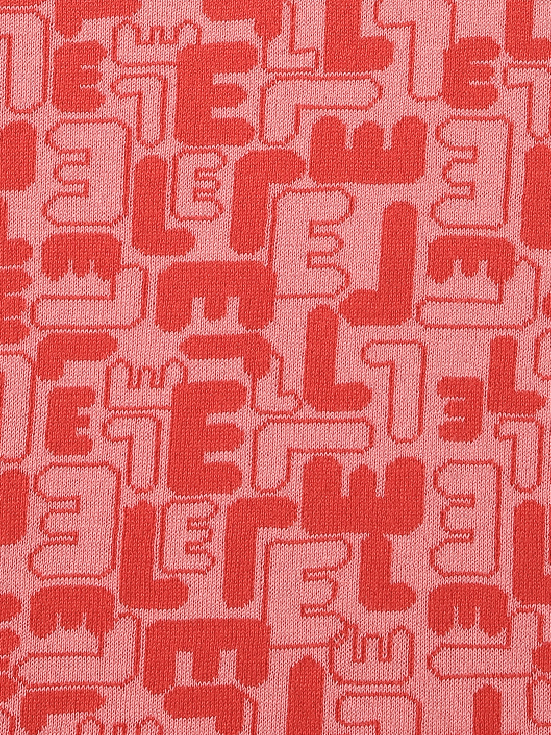 Elle Kids Red Jacquard Round Neck Dress