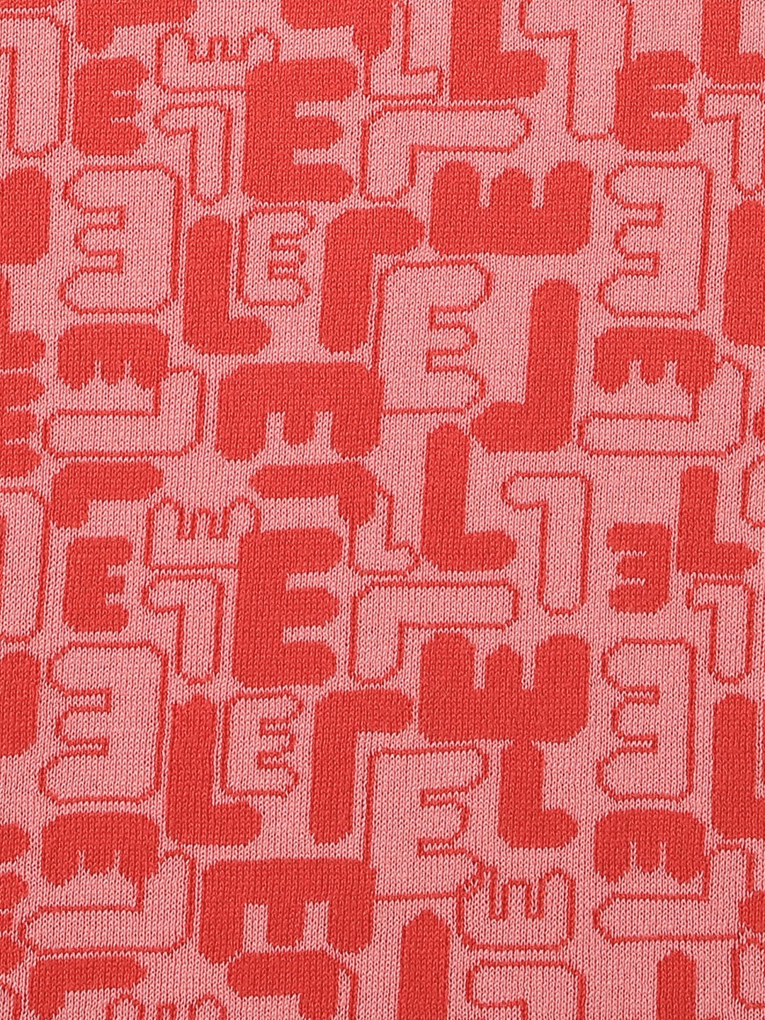 Elle Kids Red Jacquard Round Neck Dress