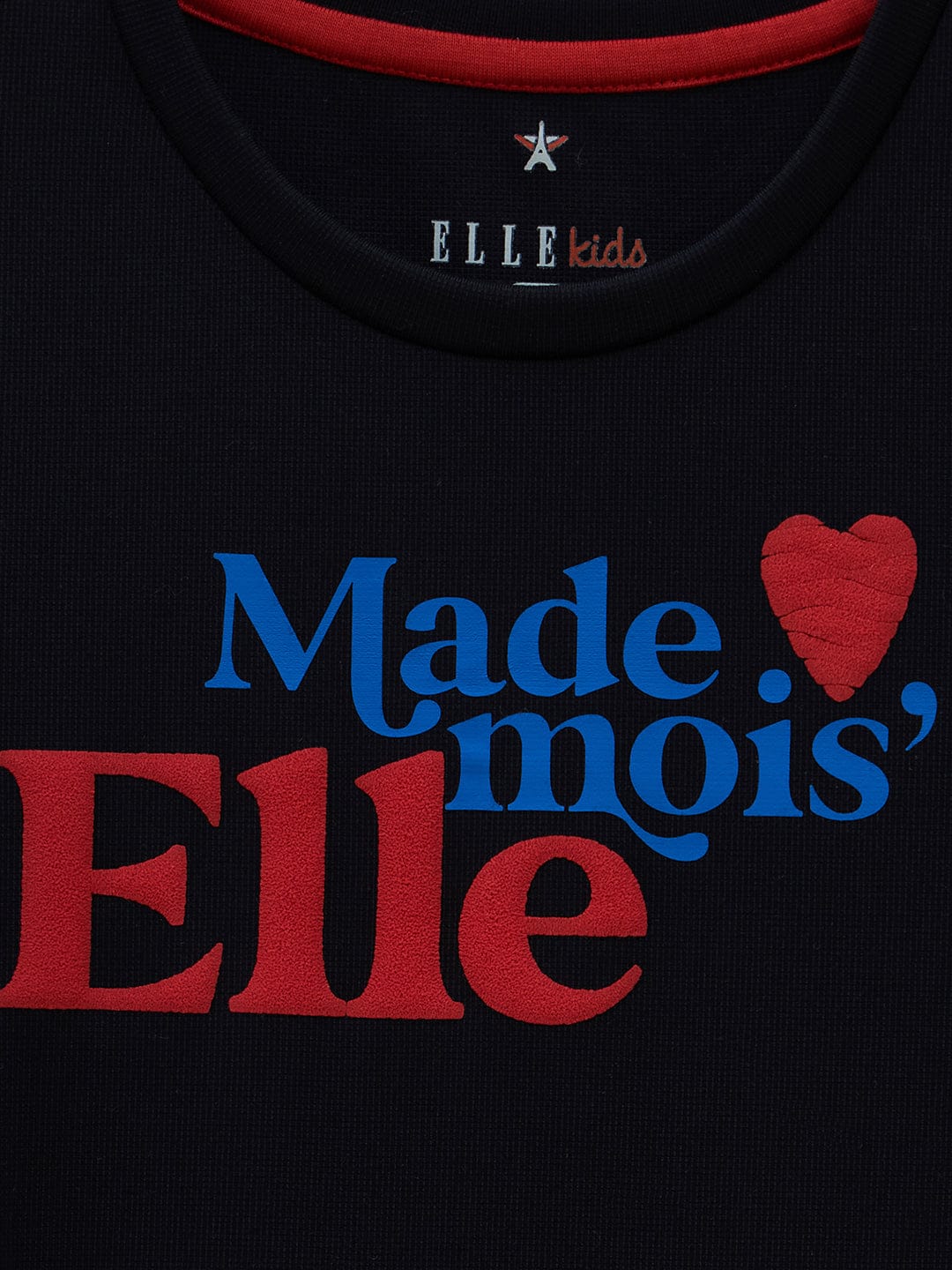 Elle Kids Blue Solid Round Neck Dress