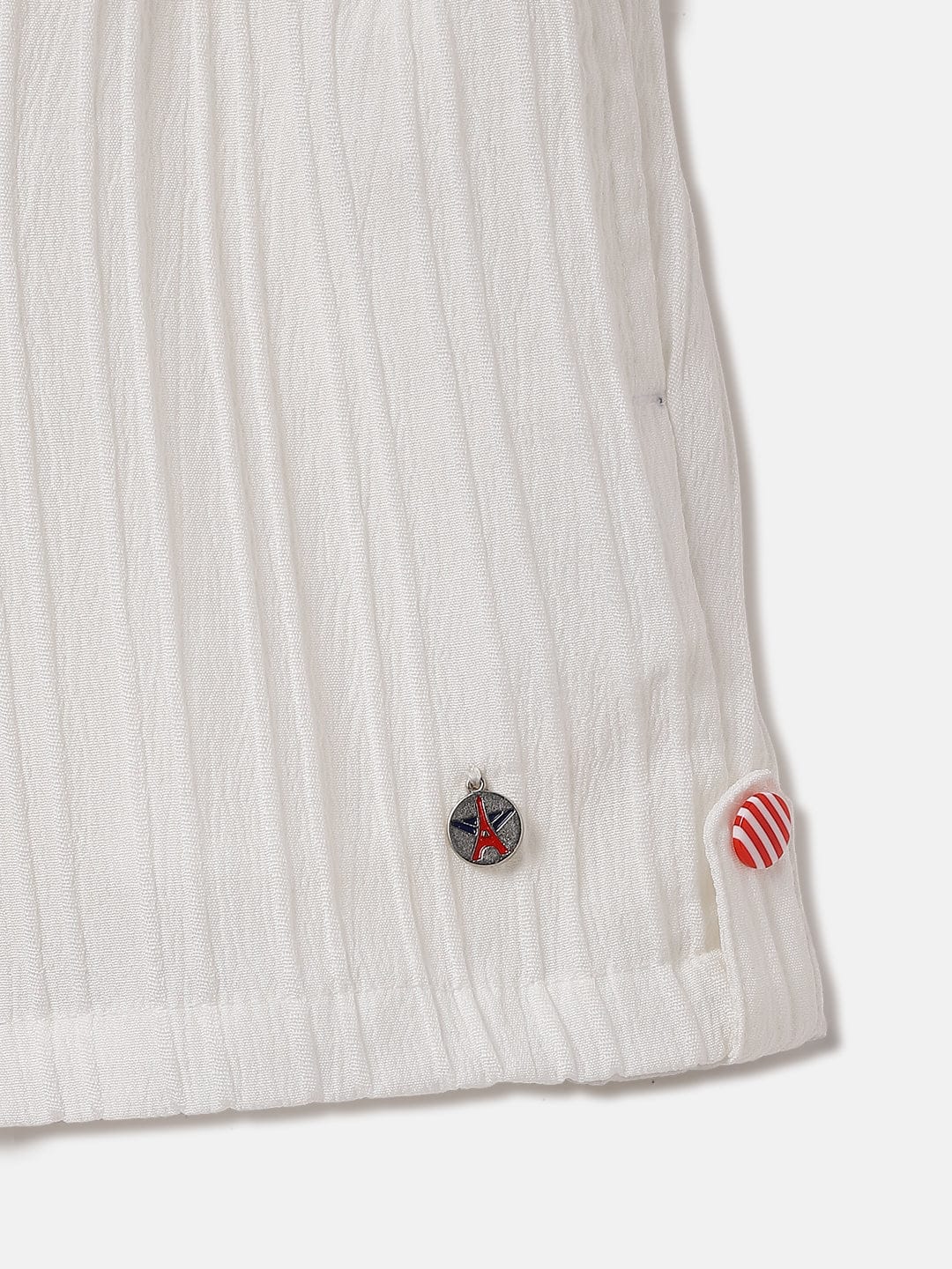 Elle Kids White Relaxed Fit Solid Shorts