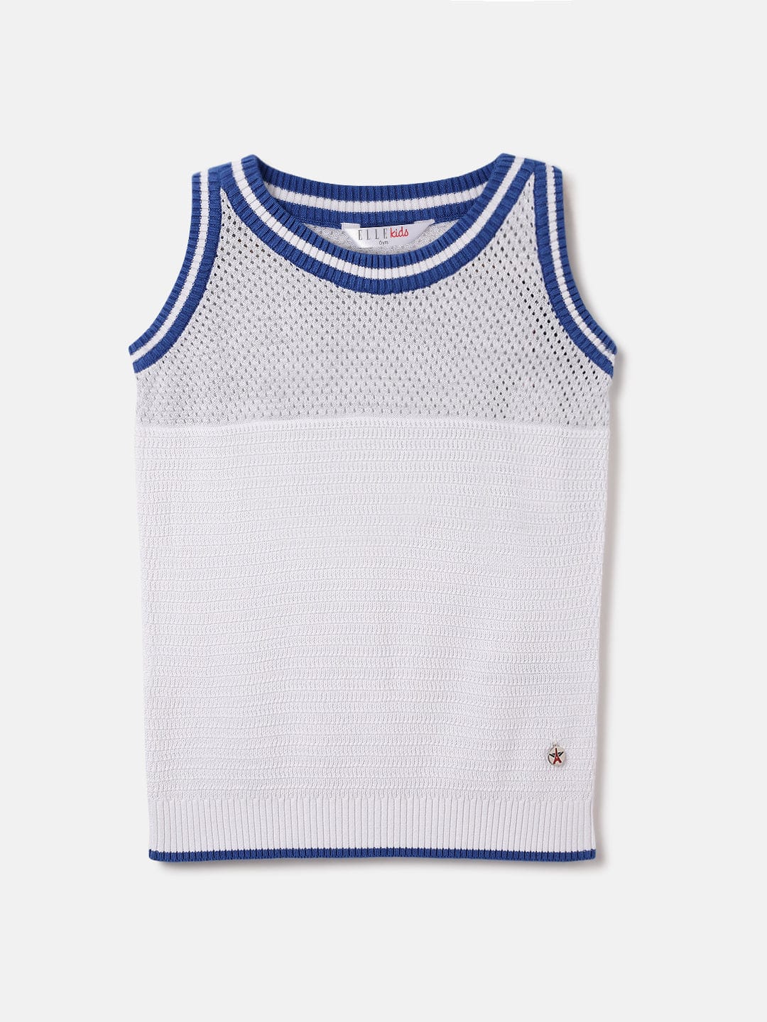 Elle Kids White Solid Round Neck Tshirt