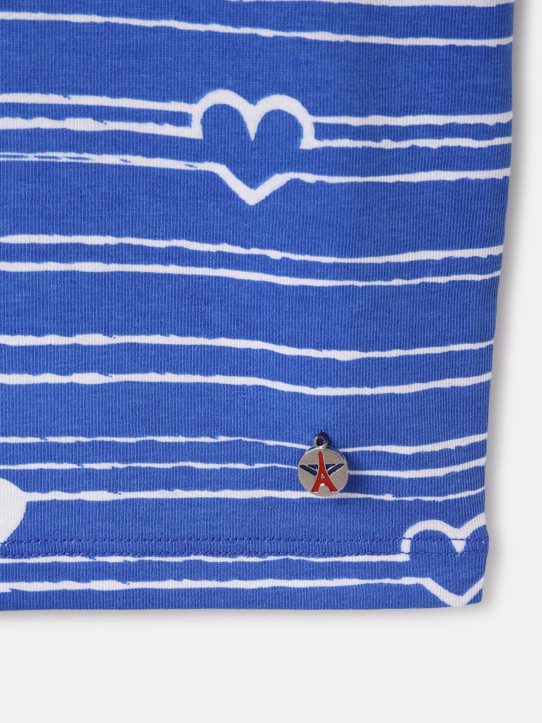 Elle Kids Blue Printed Round Neck Tshirt