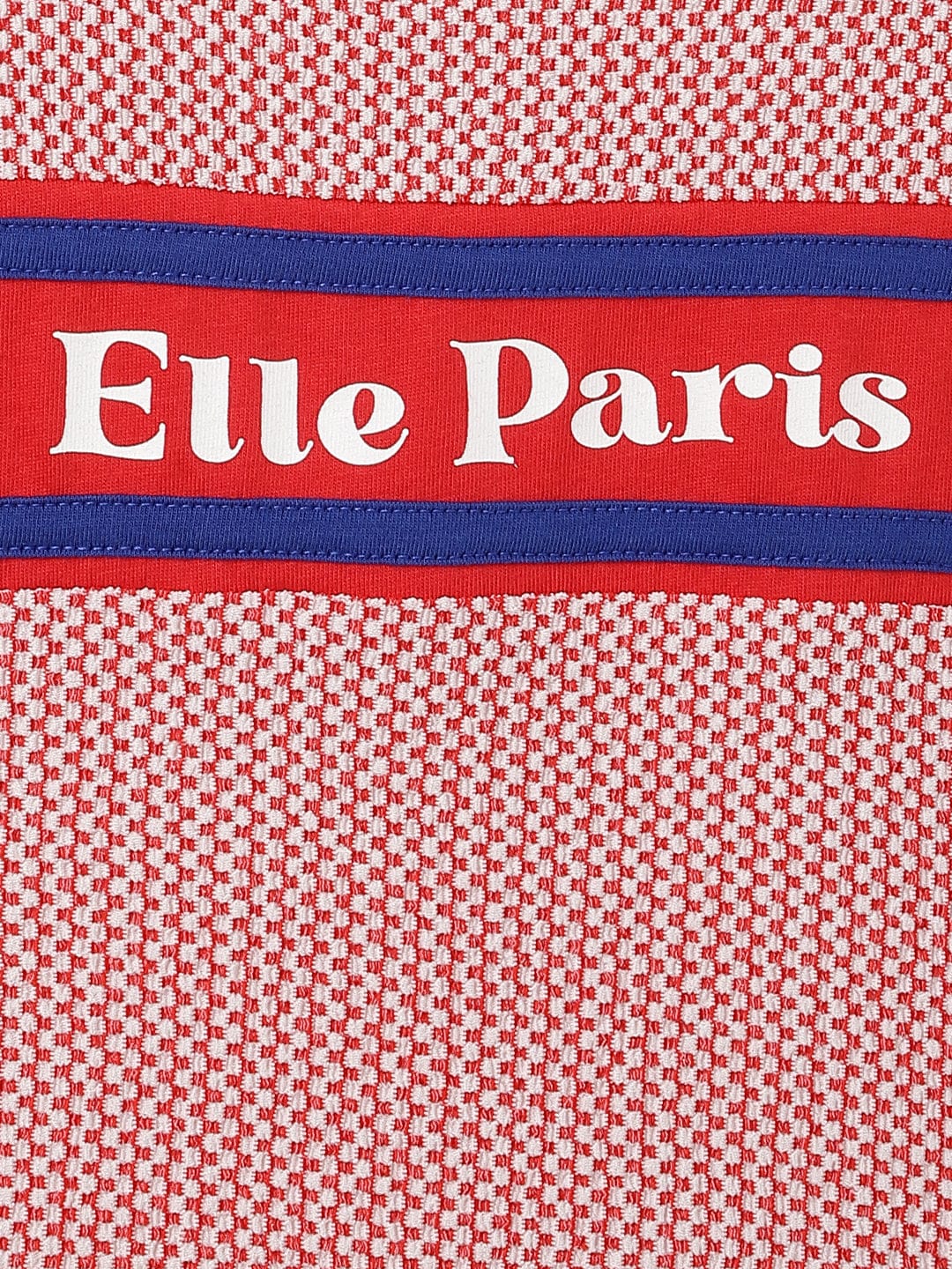 Elle Kids Red Yarn Dyed Round Neck Tshirt