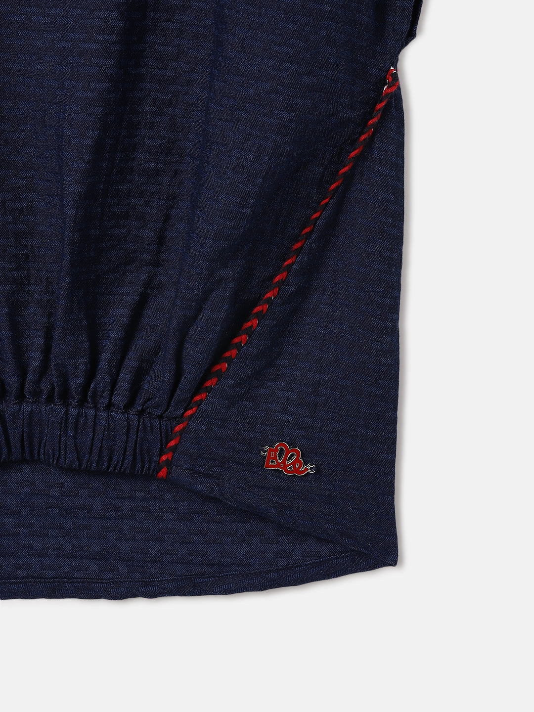 Elle Kids Blue Solid Round Neck Top