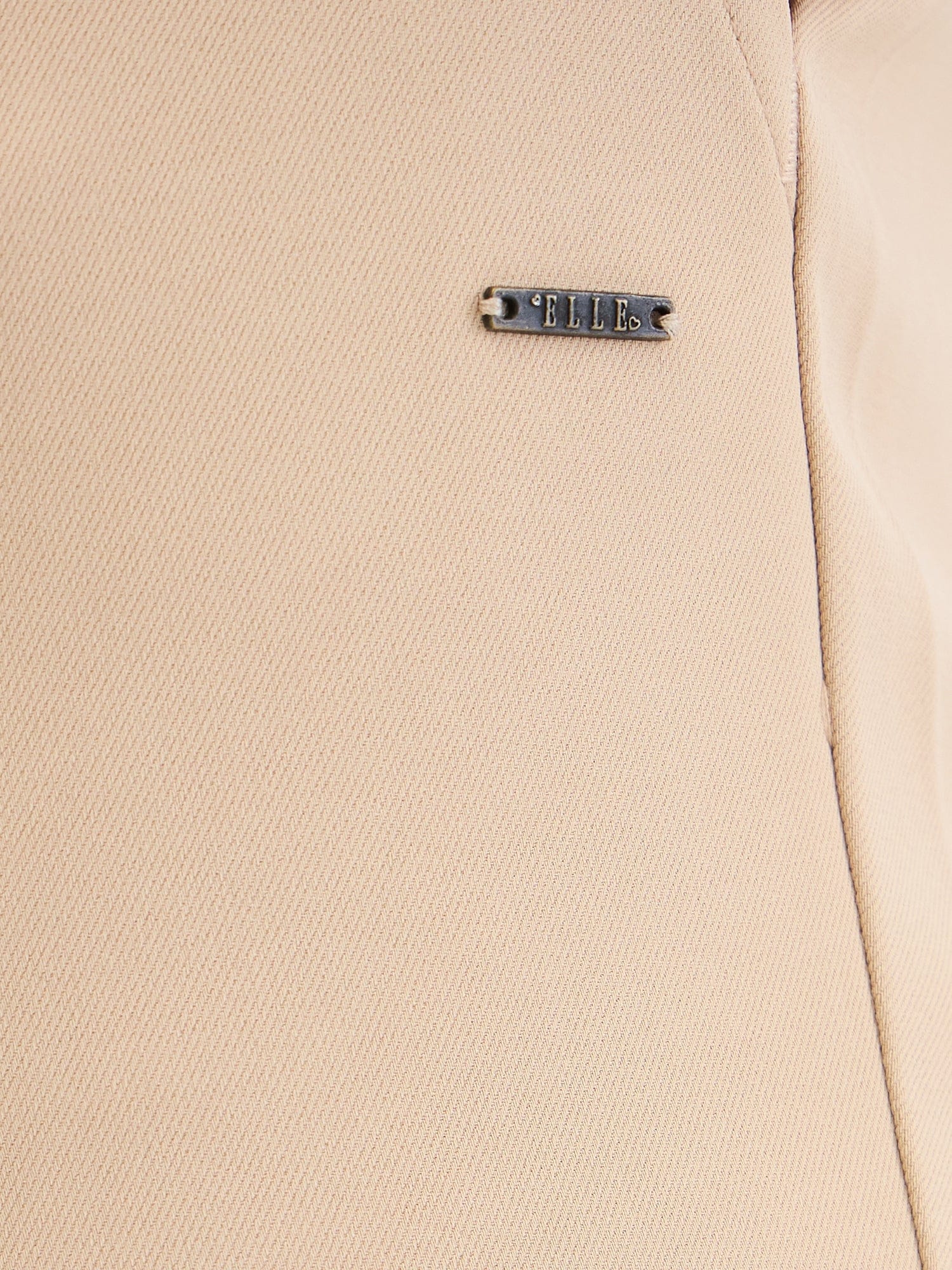 Elle Women Beige Bell Bottom Solid Trouser