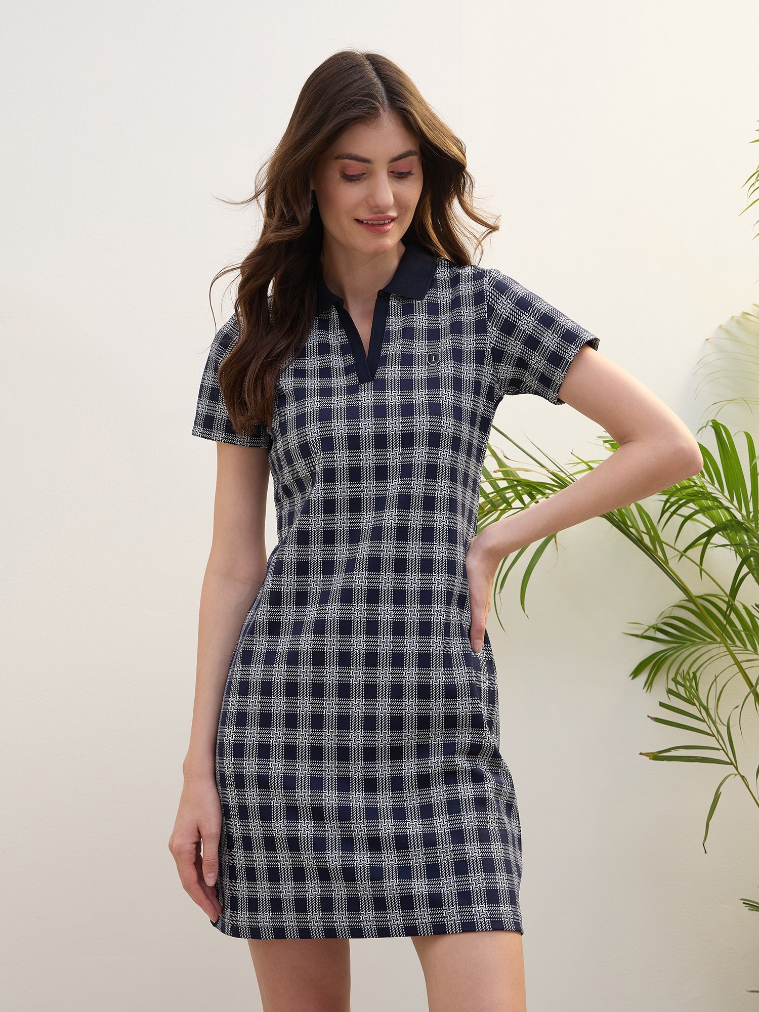 Iconic Women Blue Polo Dress