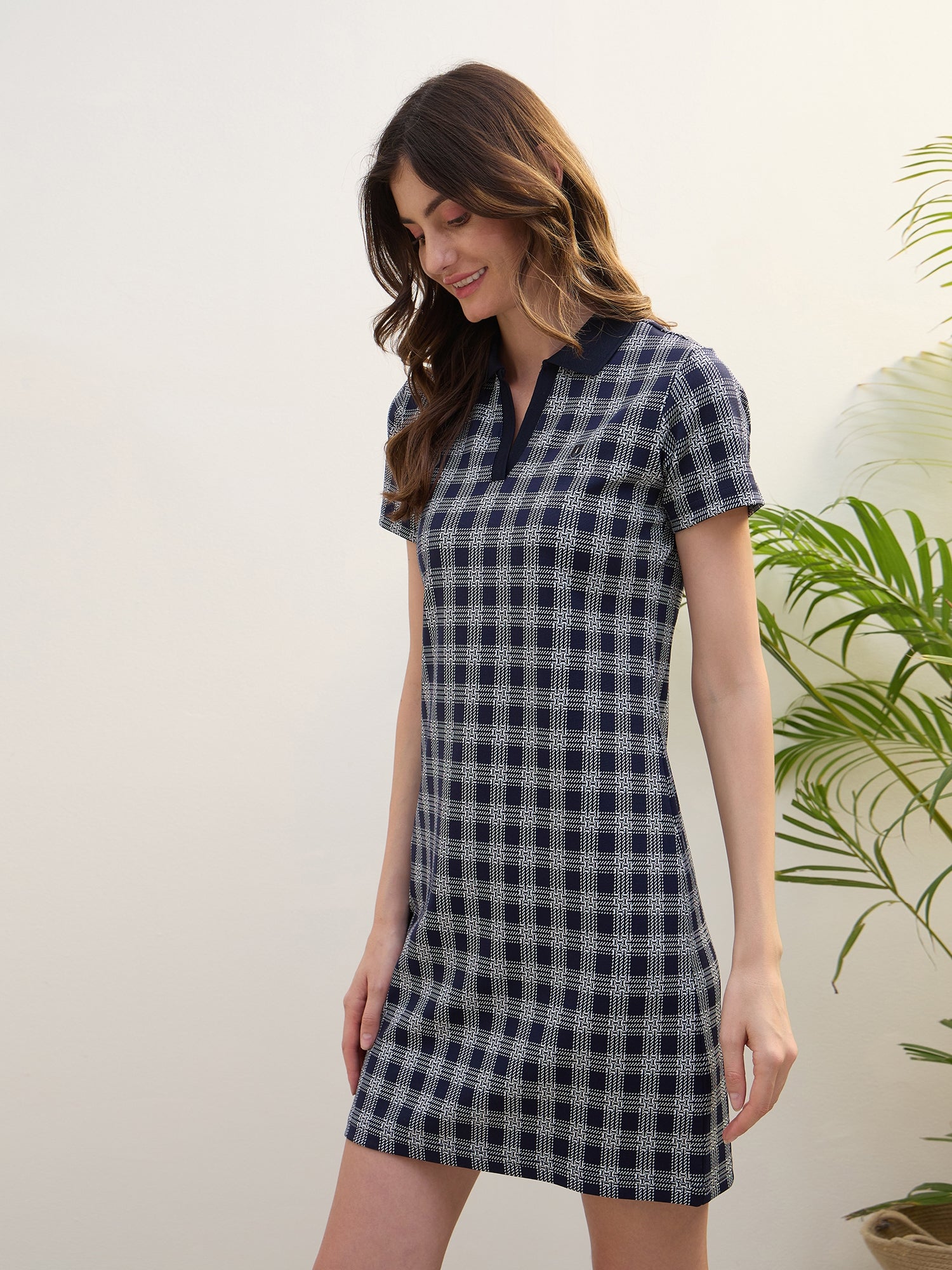 Iconic Women Blue Polo Dress