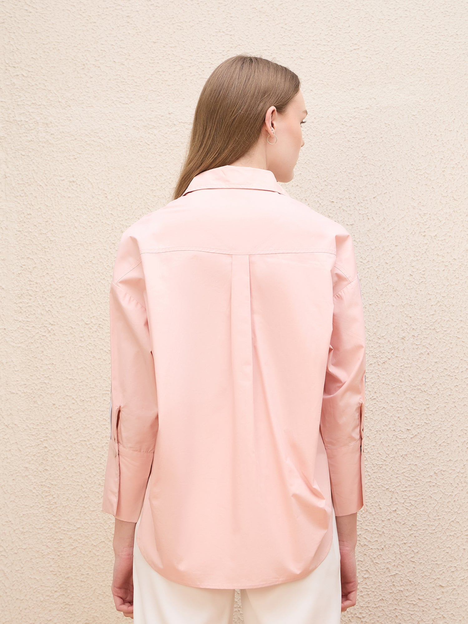 Iconic Women Pink Solid Collar Shirt