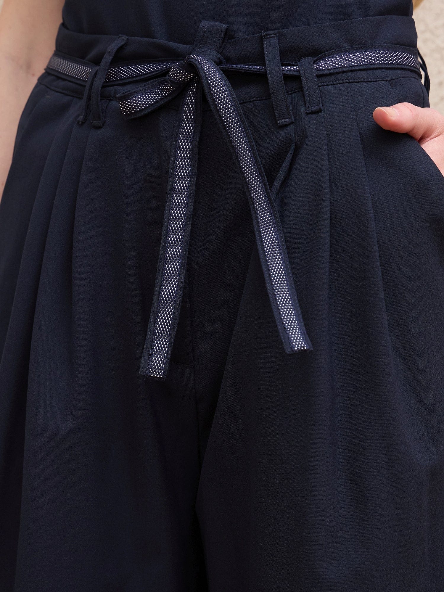 Iconic Women Blue Cullotte Fit Solid Shorts